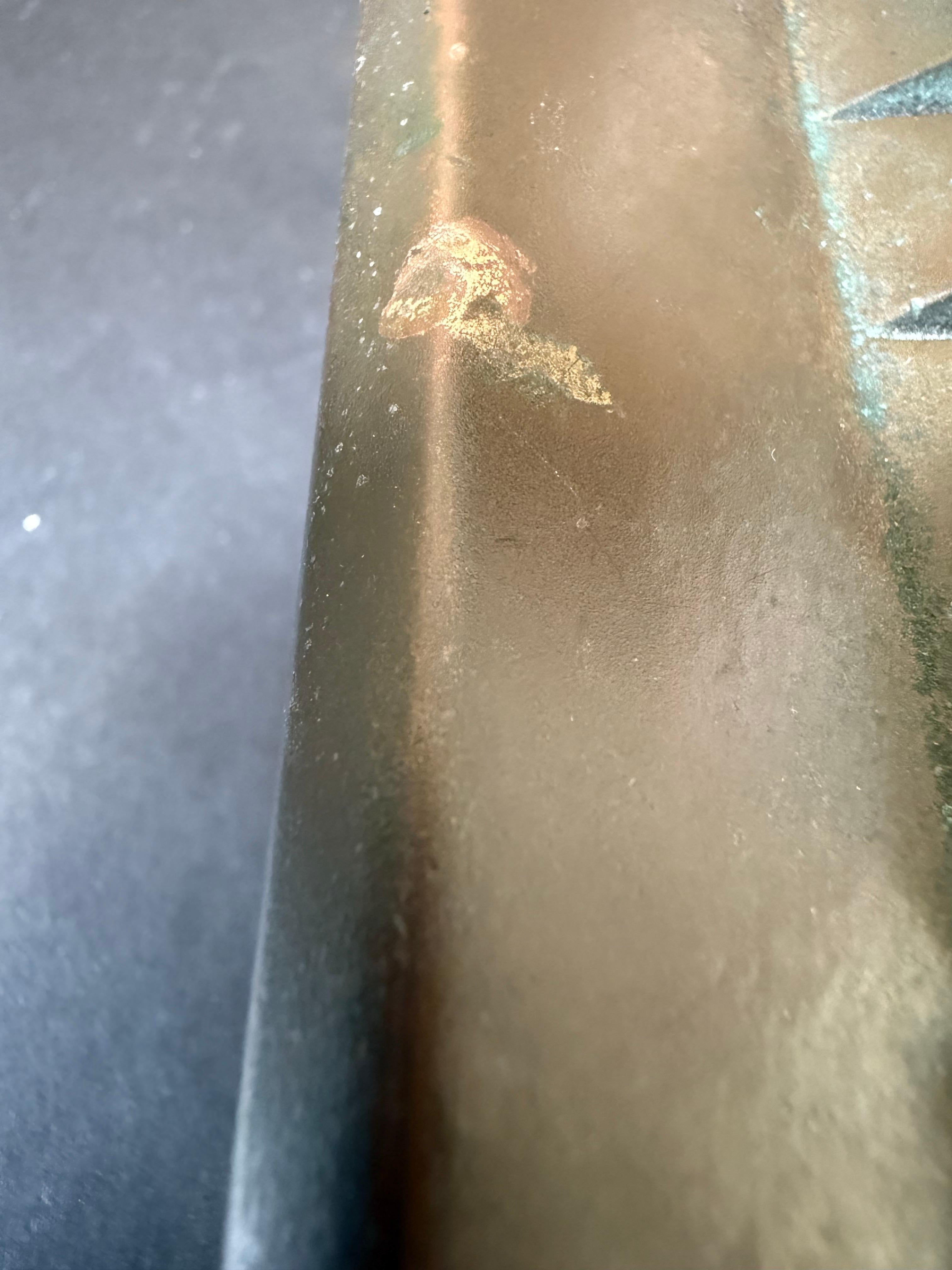 Bronze Push-Pull Door Handle with Raised Block Pattern For Sale 3