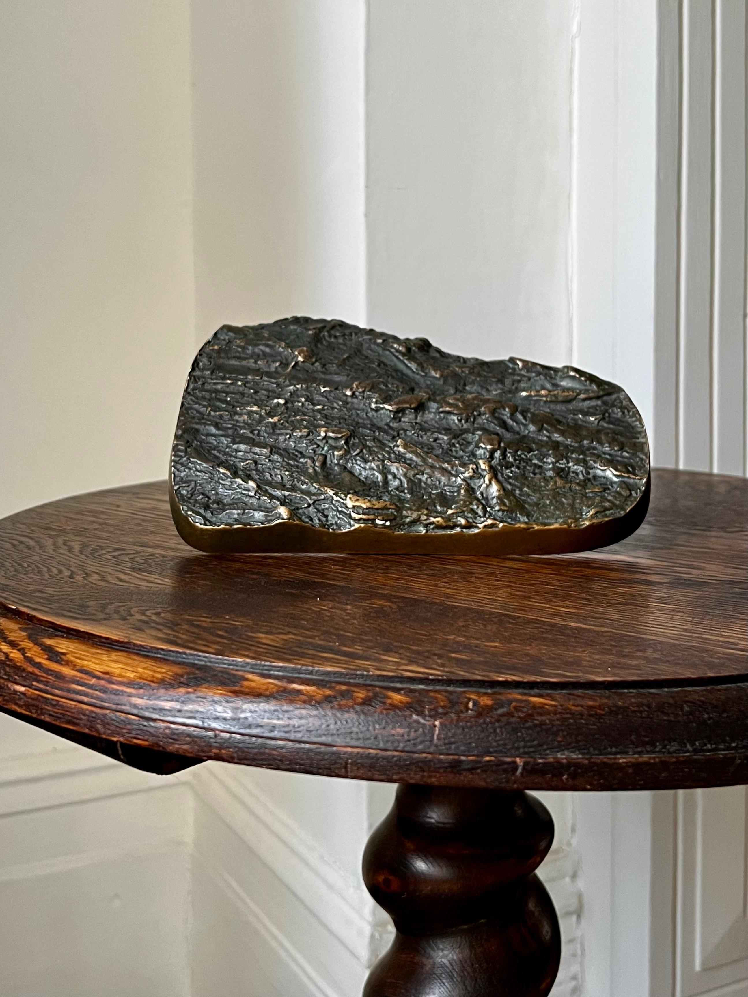 Bronze Push-Pull Door Handle with Rock or Bark Relief Pattern For Sale 2