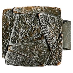 Bronze Push-Pull Handle with Abstract Design, 20th Century