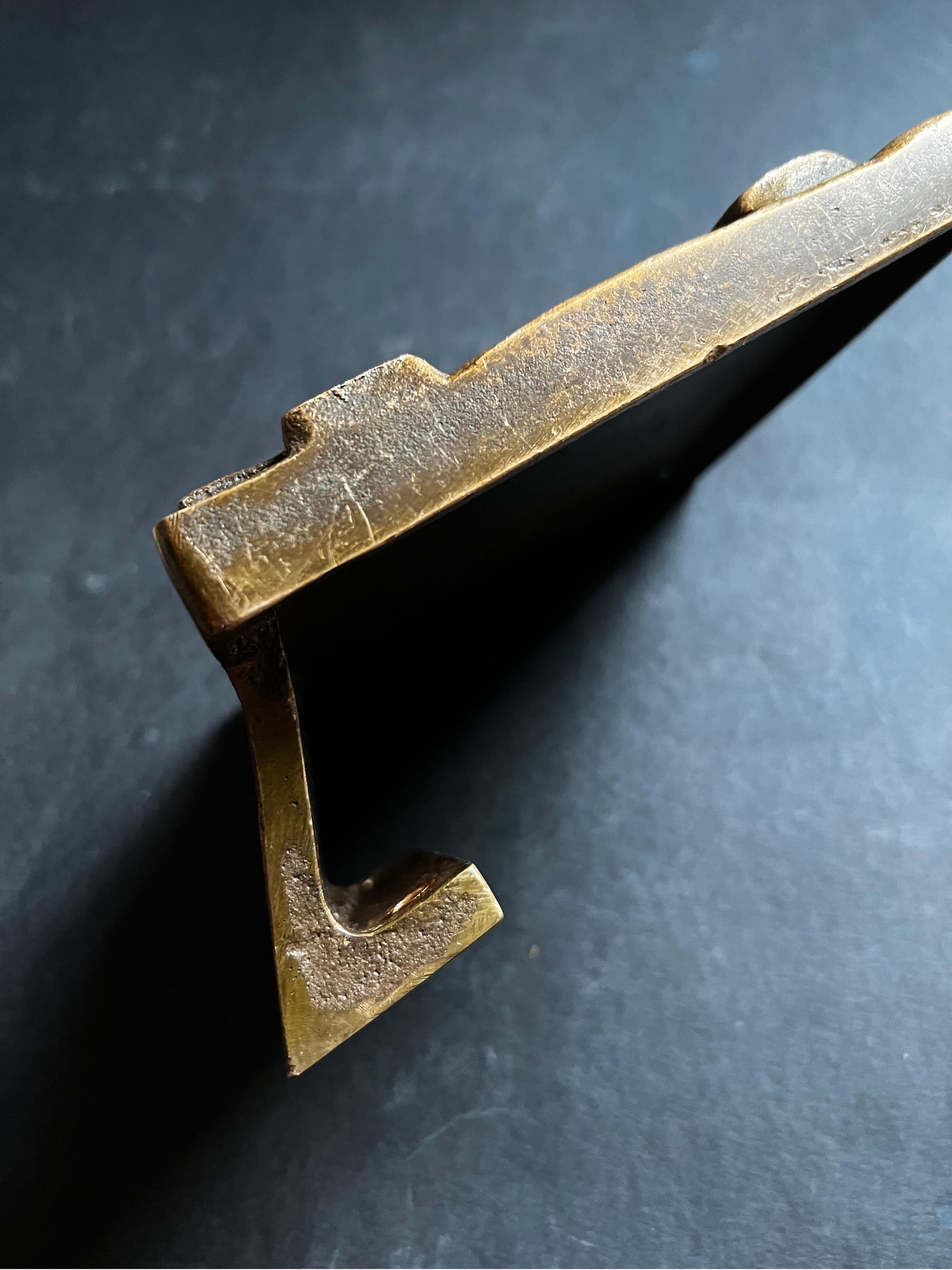 Bronze Push-Pull Handle with Abstract Modernist Design, 20th Century For Sale 4