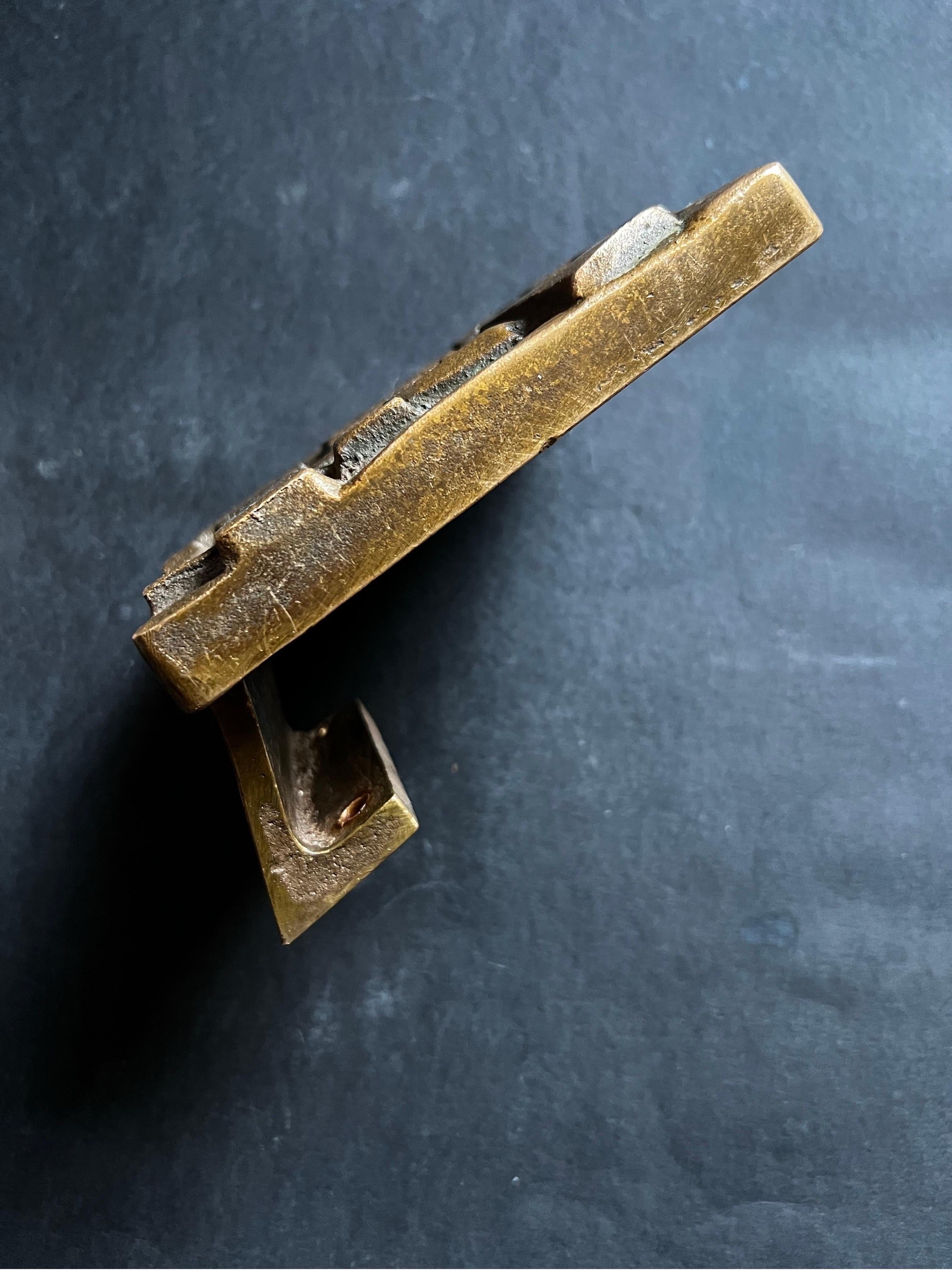 Bronze Push-Pull Handle with Abstract Modernist Design, 20th Century For Sale 5