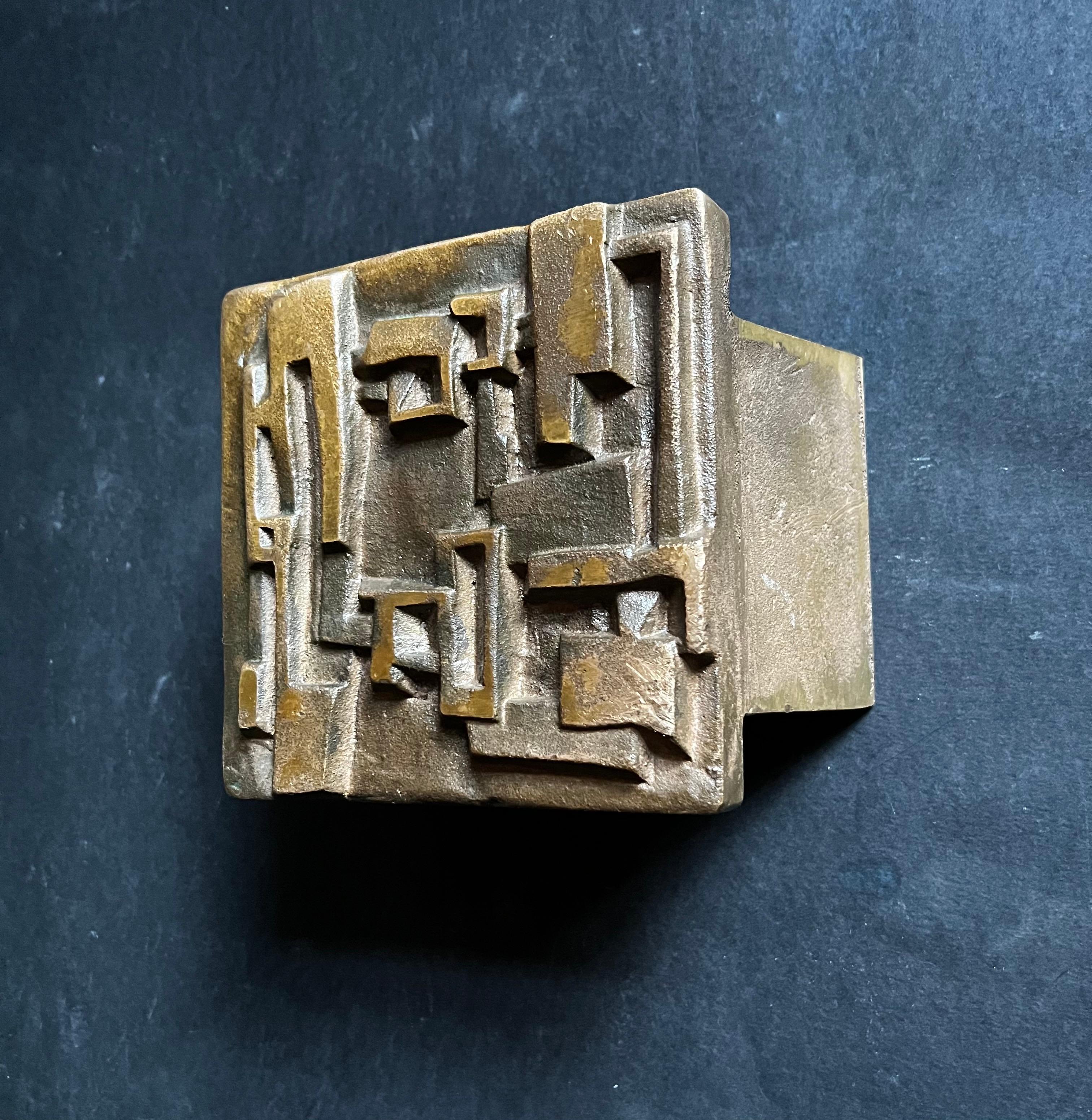 Bronze Push-Pull Handle with Abstract Modernist Design, 20th Century For Sale 2