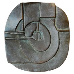 Poignée à poussoir en bronze avec motif abstrait européen 20ème siècle