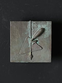 Bronze Push-Pull Handle with Architectural Tools Design European 20th Century
