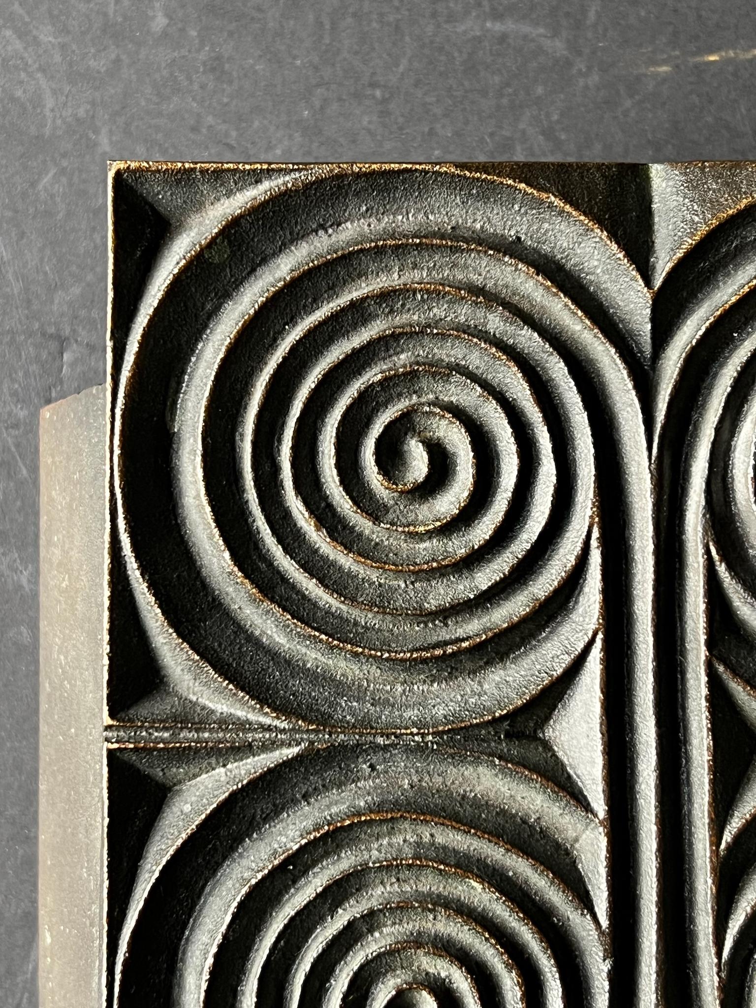 Mid-Century Modern Bronze Push-Pull Handle with Spiral Design European 20th Century For Sale