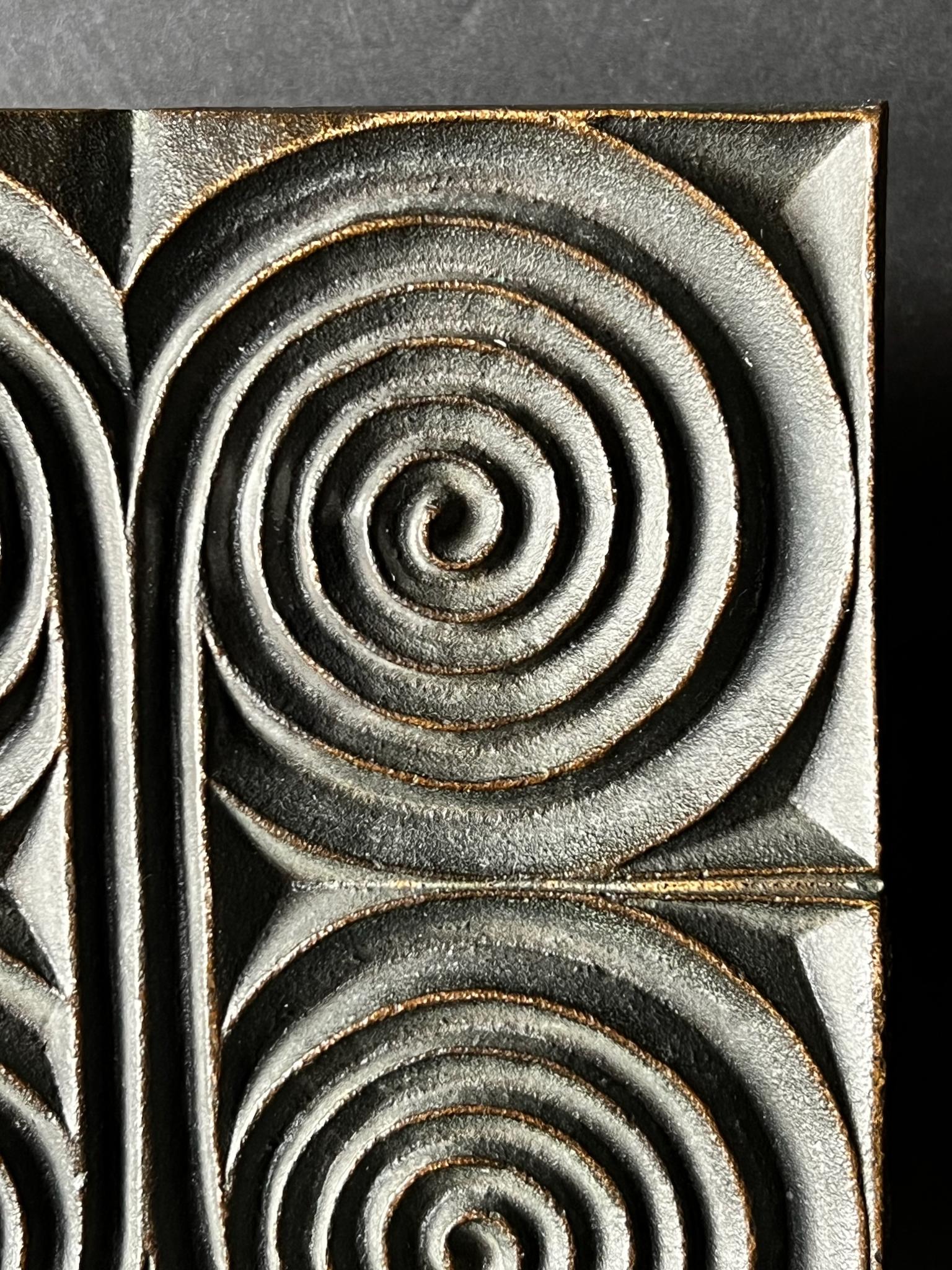 Bronze-Drücker mit Spiral-Design Europäisches 20. Jahrhundert (Gegossen)