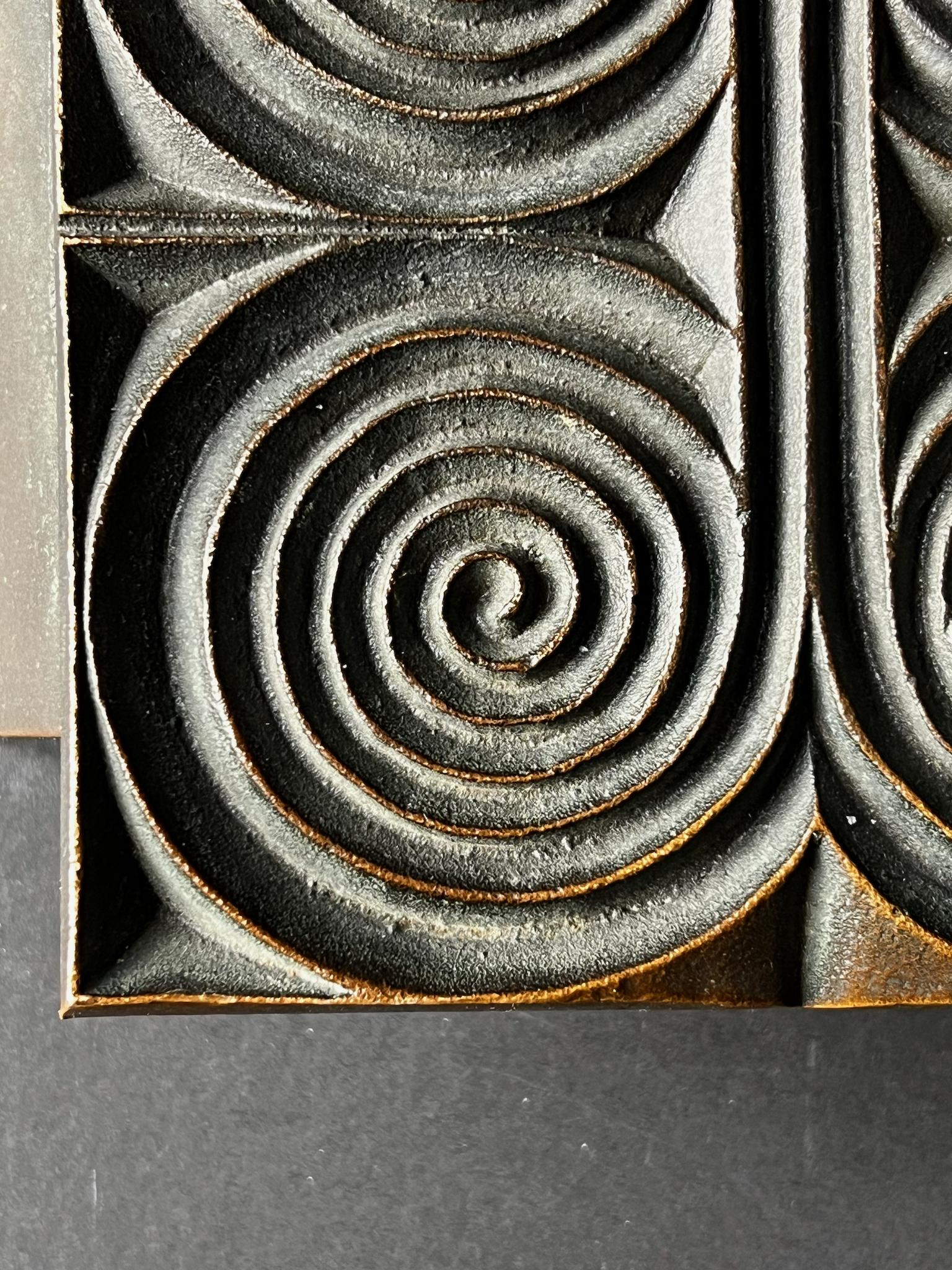 Bronze-Drücker mit Spiral-Design Europäisches 20. Jahrhundert 1