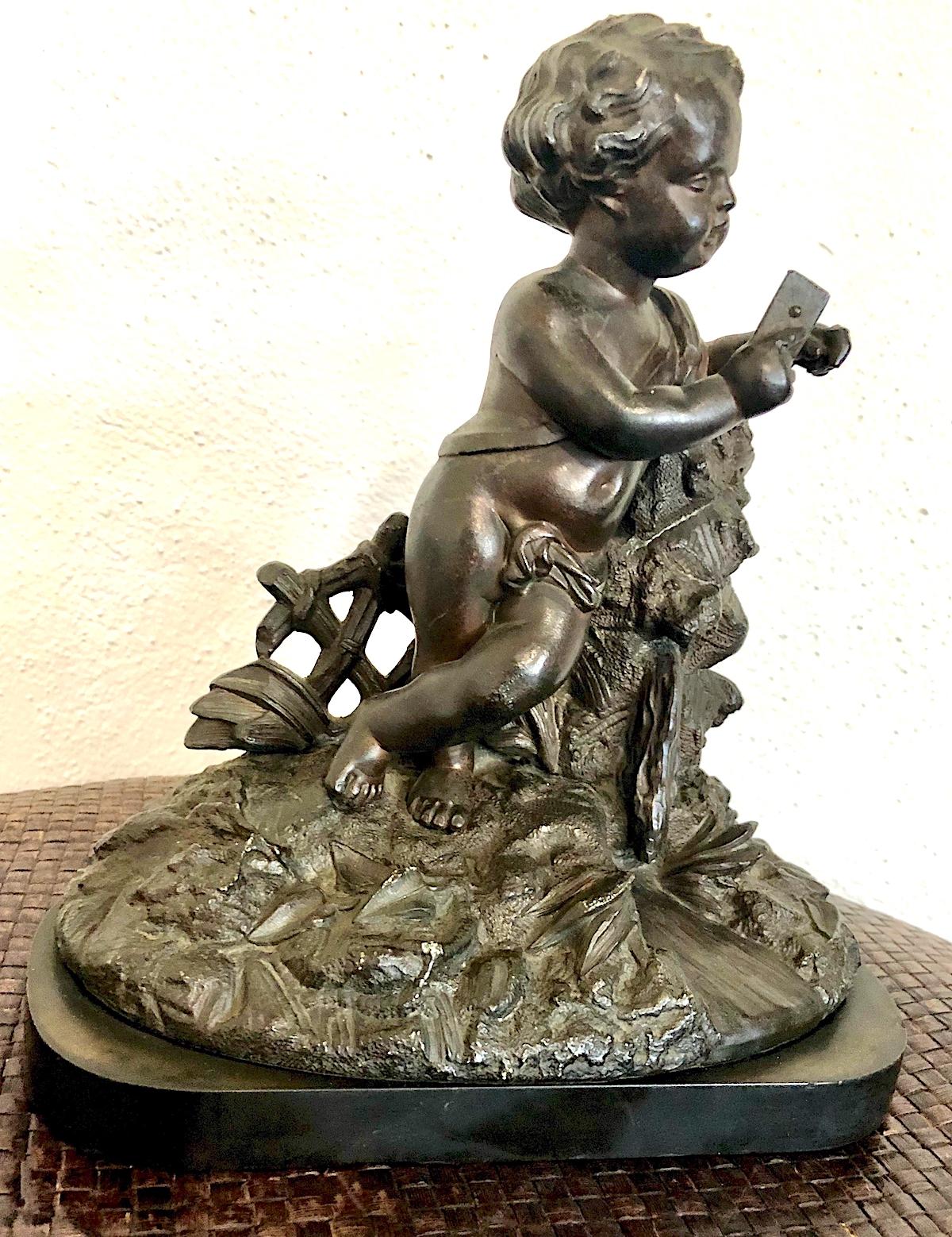 Bronze Putti Watch Stand (Beaux Arts) im Angebot