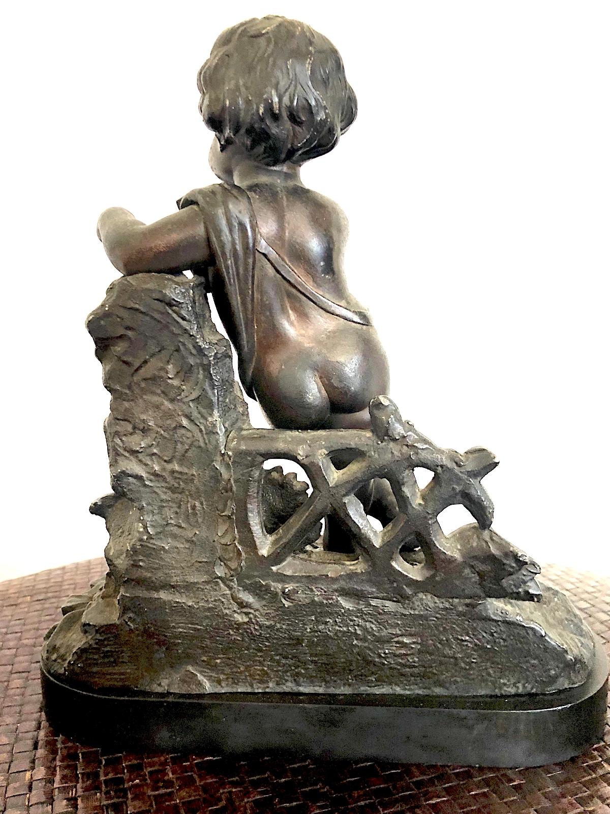 Bronze Putti Watch Stand (Französisch) im Angebot