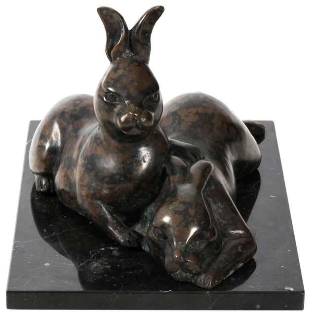 Bronze Rabbit Sculpture For Sale at 1stDibs