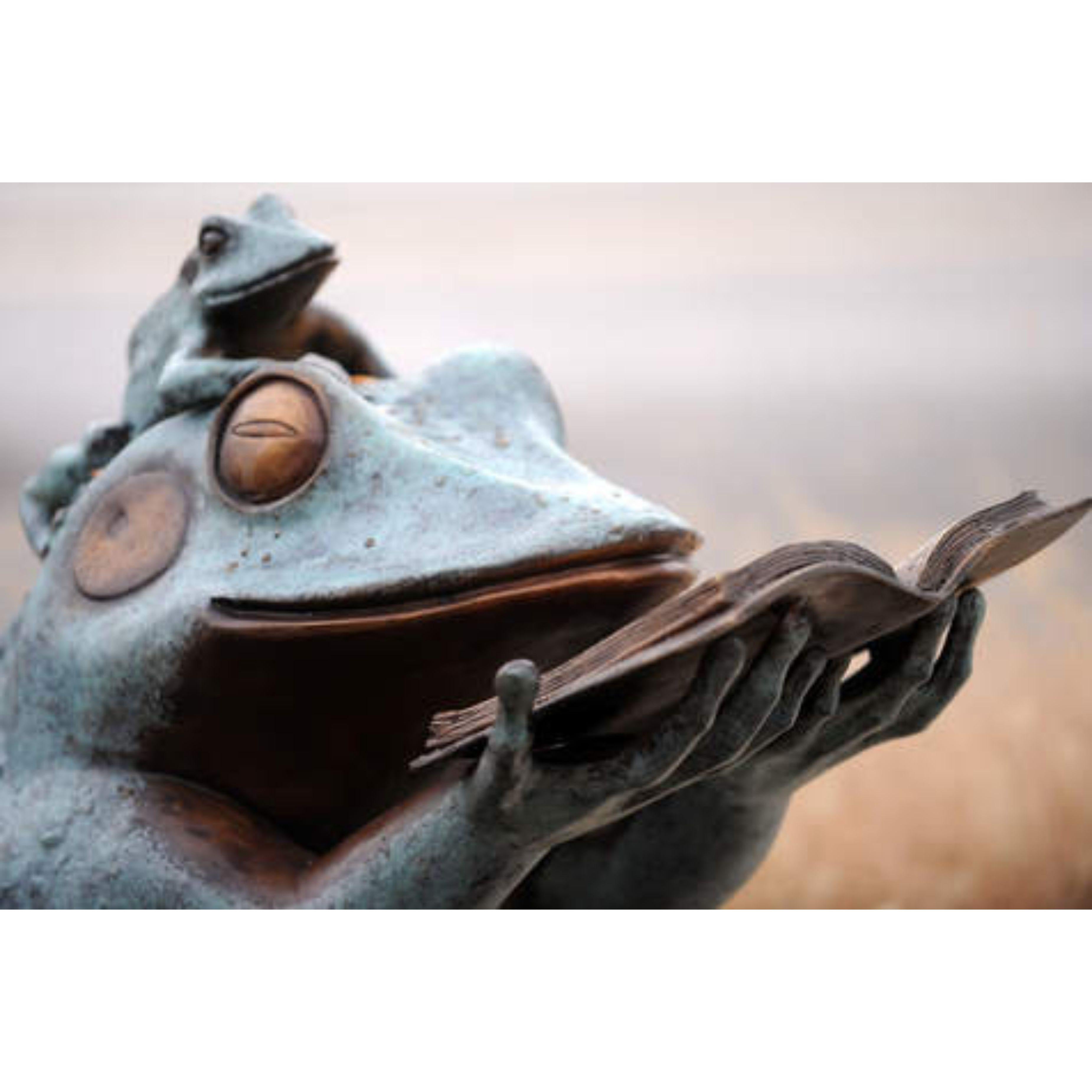 Sculpture d'animal de lecture en bronze, « Frog Prince » en vente 5