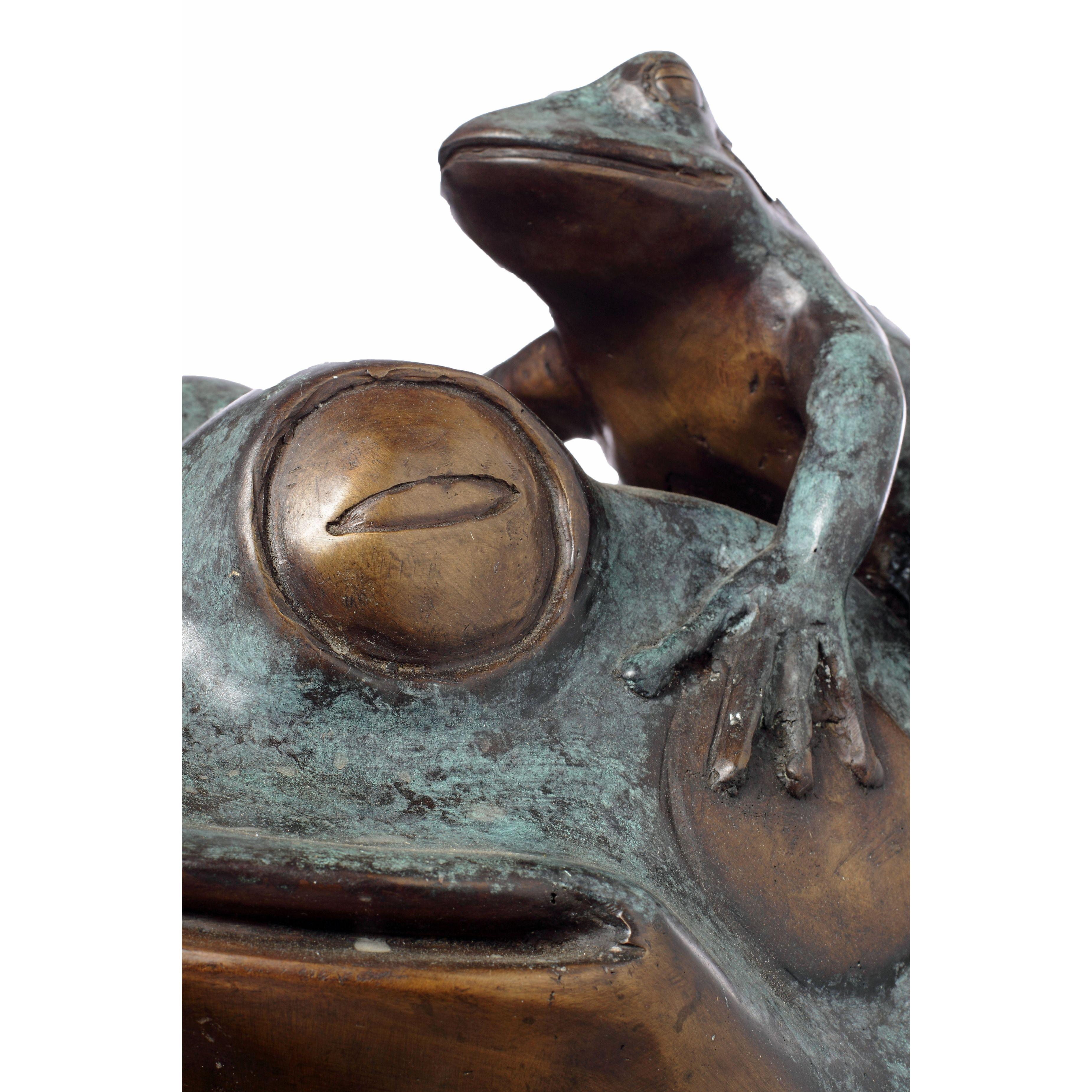 Bronze-Tierskulptur aus Bronze, „Frog Prince“ im Angebot 8