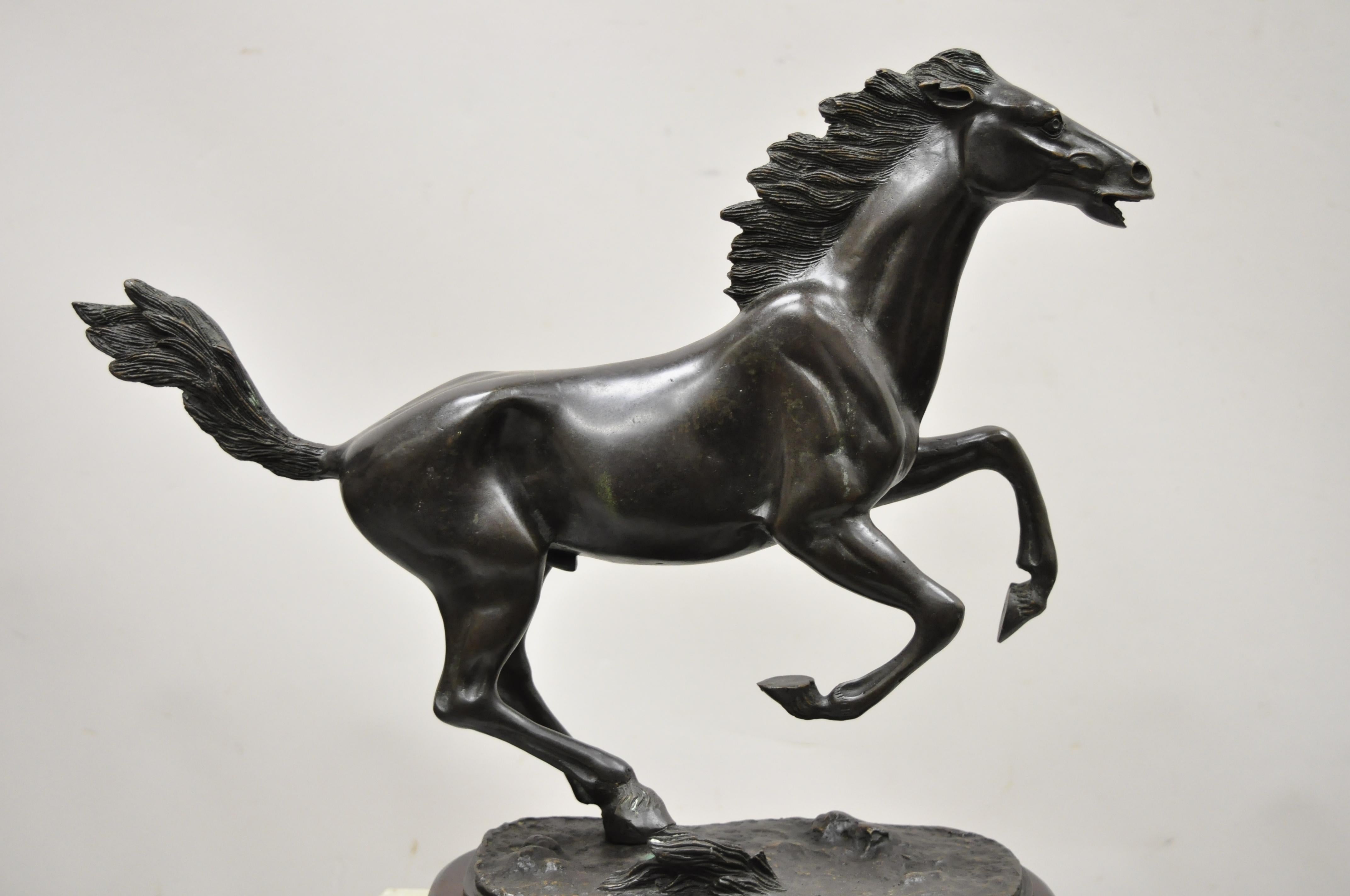 Bronze rearing galloping running horse 18