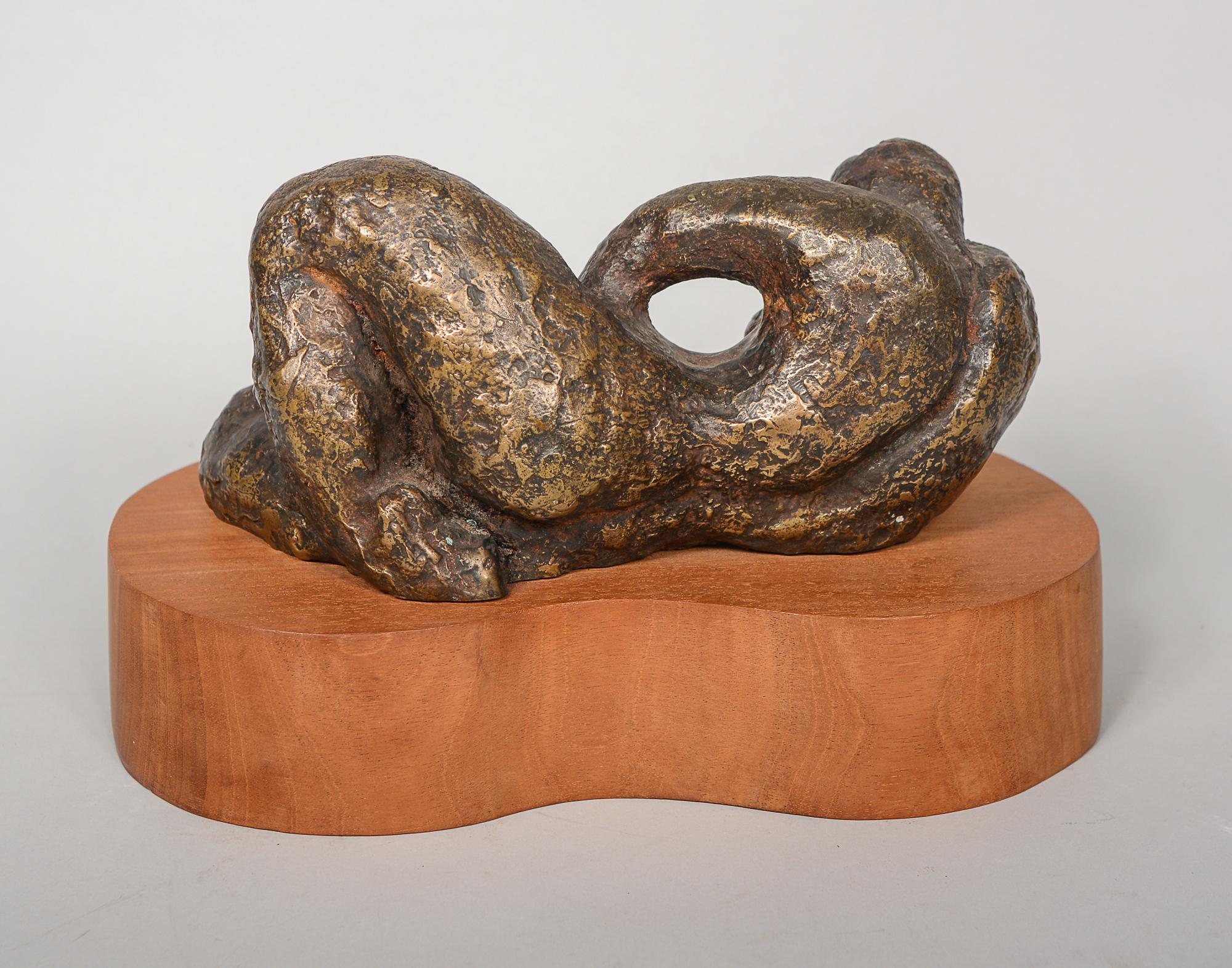 Mid-Century Modern Bronze Reclining Figure by Jean Bloomfield