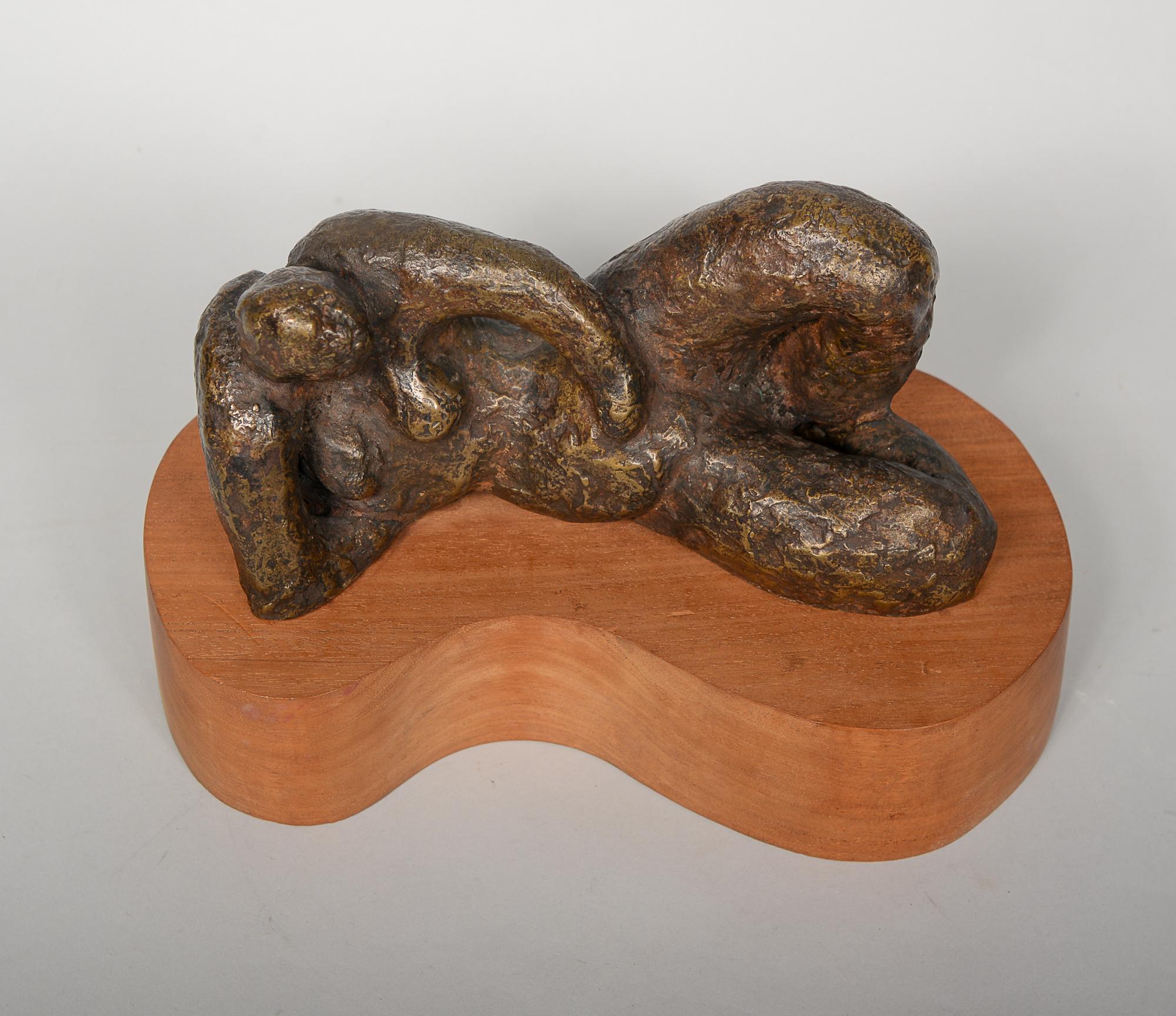 Late 20th Century Bronze Reclining Figure by Jean Bloomfield