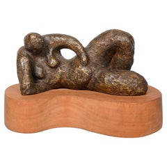 Bronze Reclining Figure by Jean Bloomfield