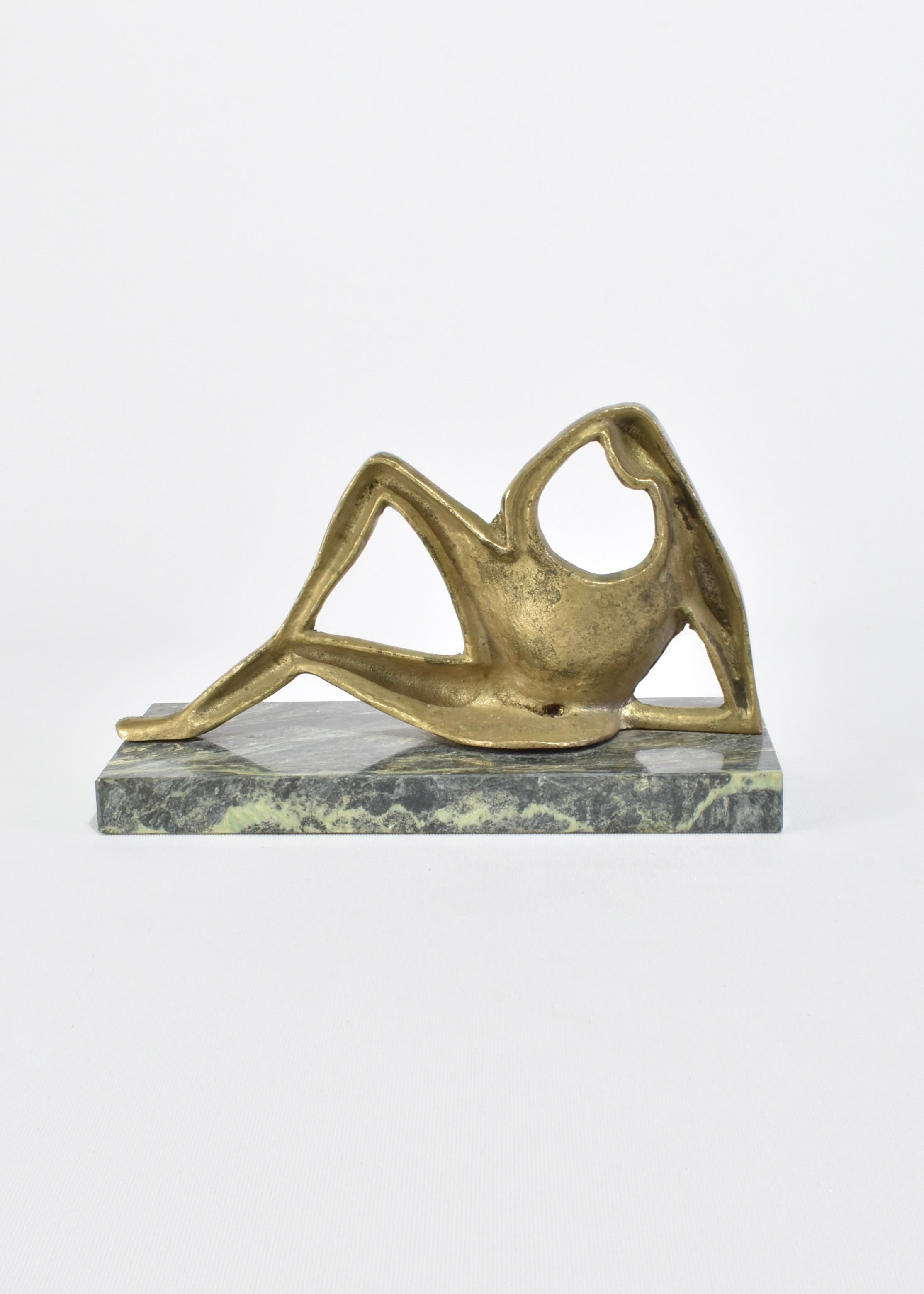 Mid-Century Modern Bronze Reclining Figure Sculpture