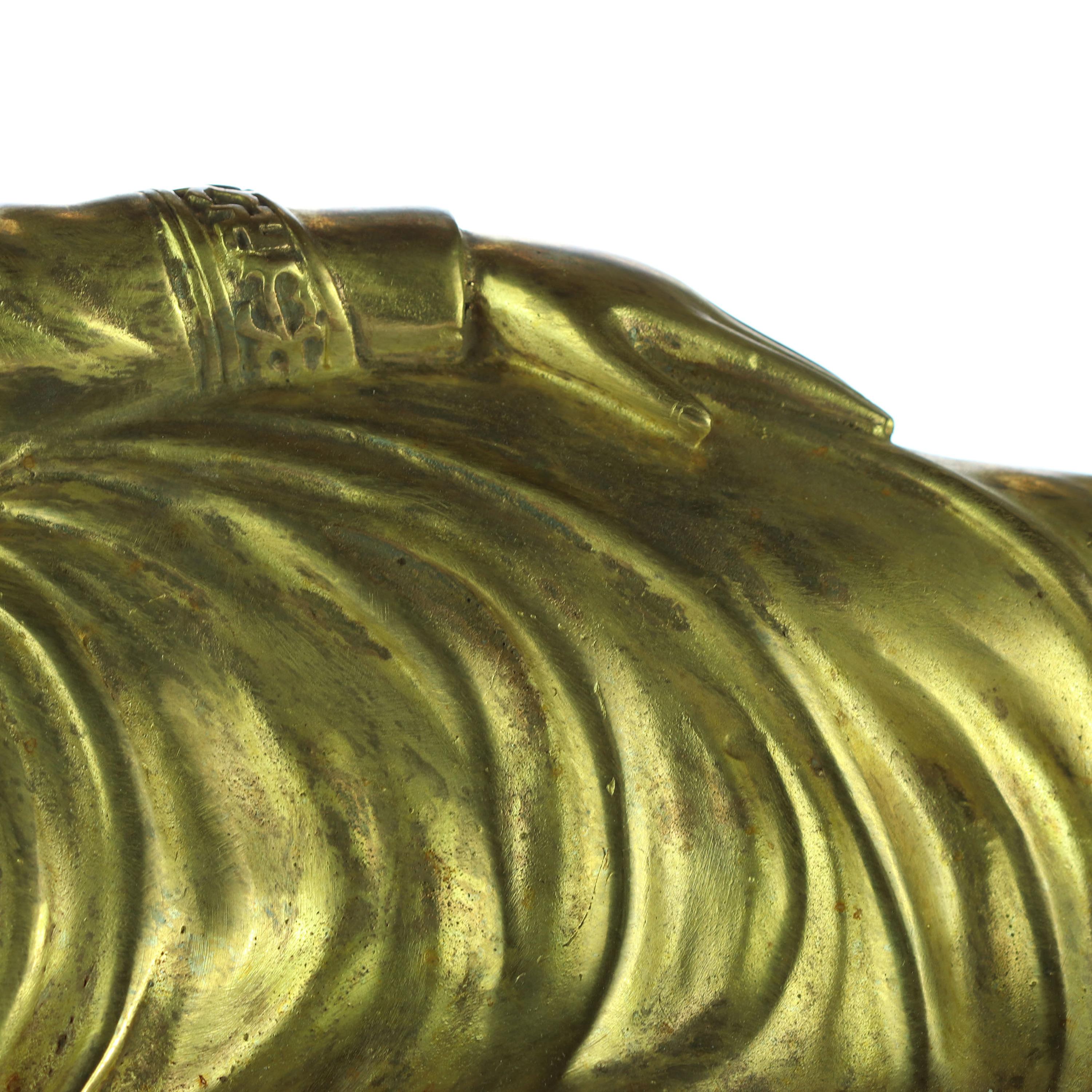 Arts and Crafts Bronze Reclining Sleeping Buddha Thailand Buddhism Nirvana Meditation Sculpture For Sale