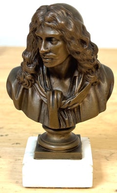 Riduzione in bronzo del busto di Molière di F. Barbedienne, dopo Caffieri