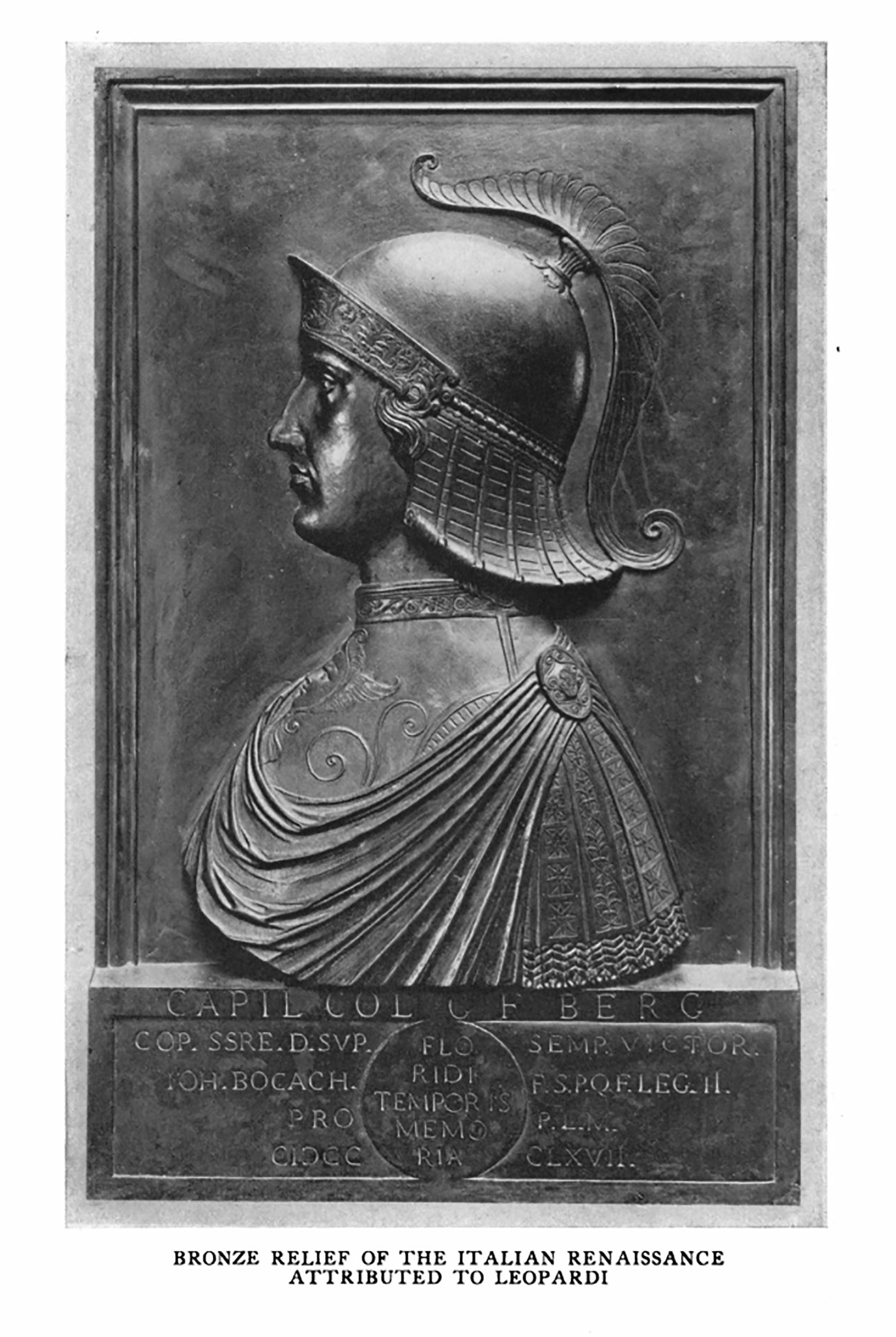Bronze Relief of General Capiliata Colleoni in Giltwood Frame 4