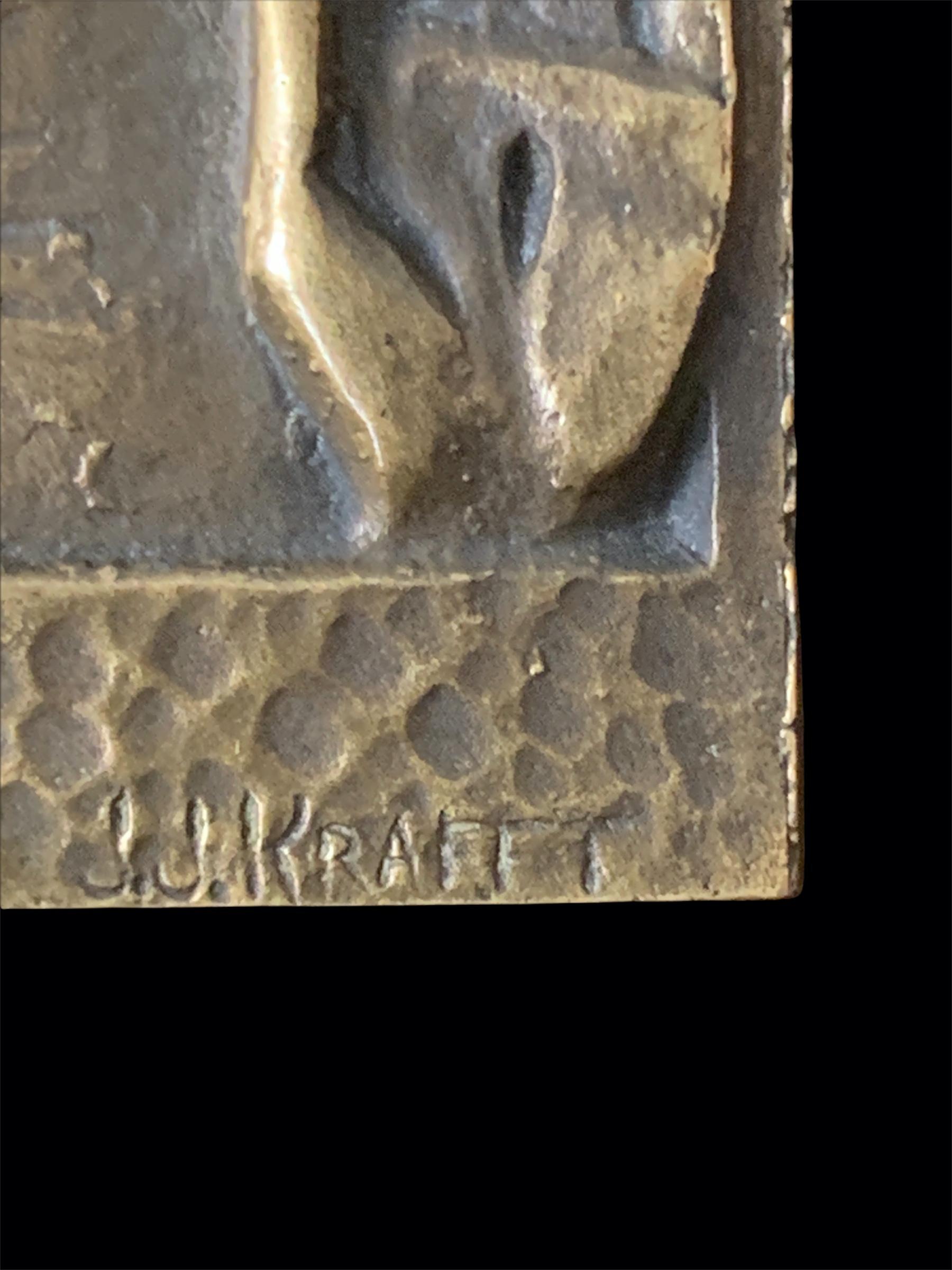 Plaque religieuse en bronze de Jeans - Jacques Kraftt en vente 1