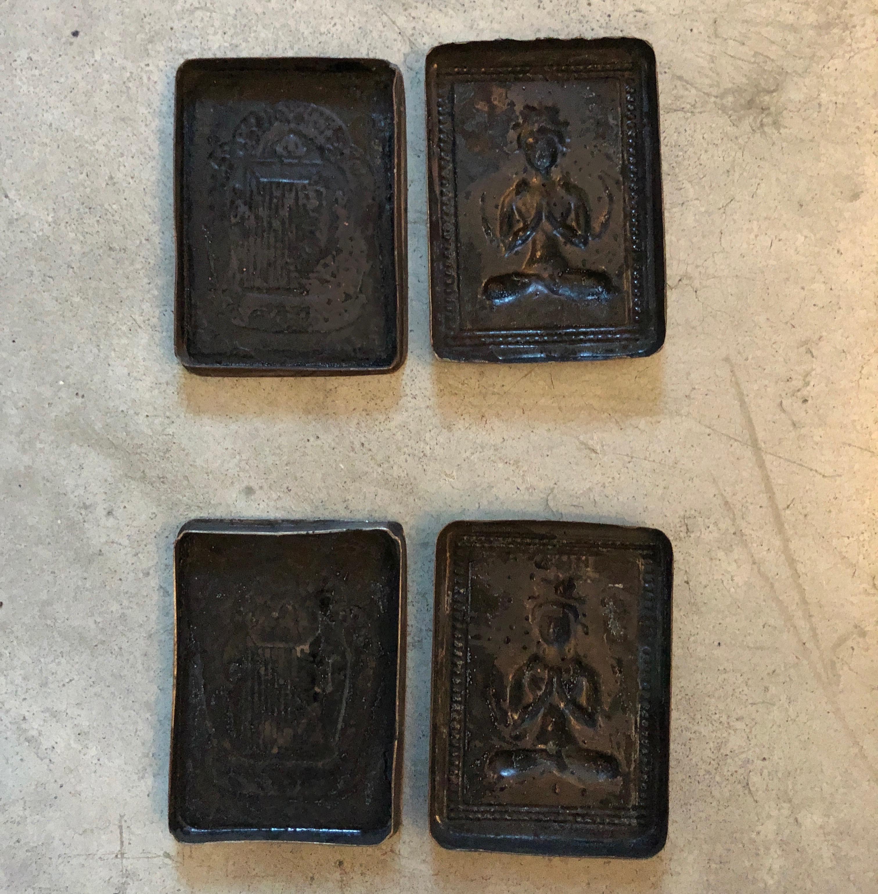 Bronze Repousse Ink Boxes with Seated Buddha 6