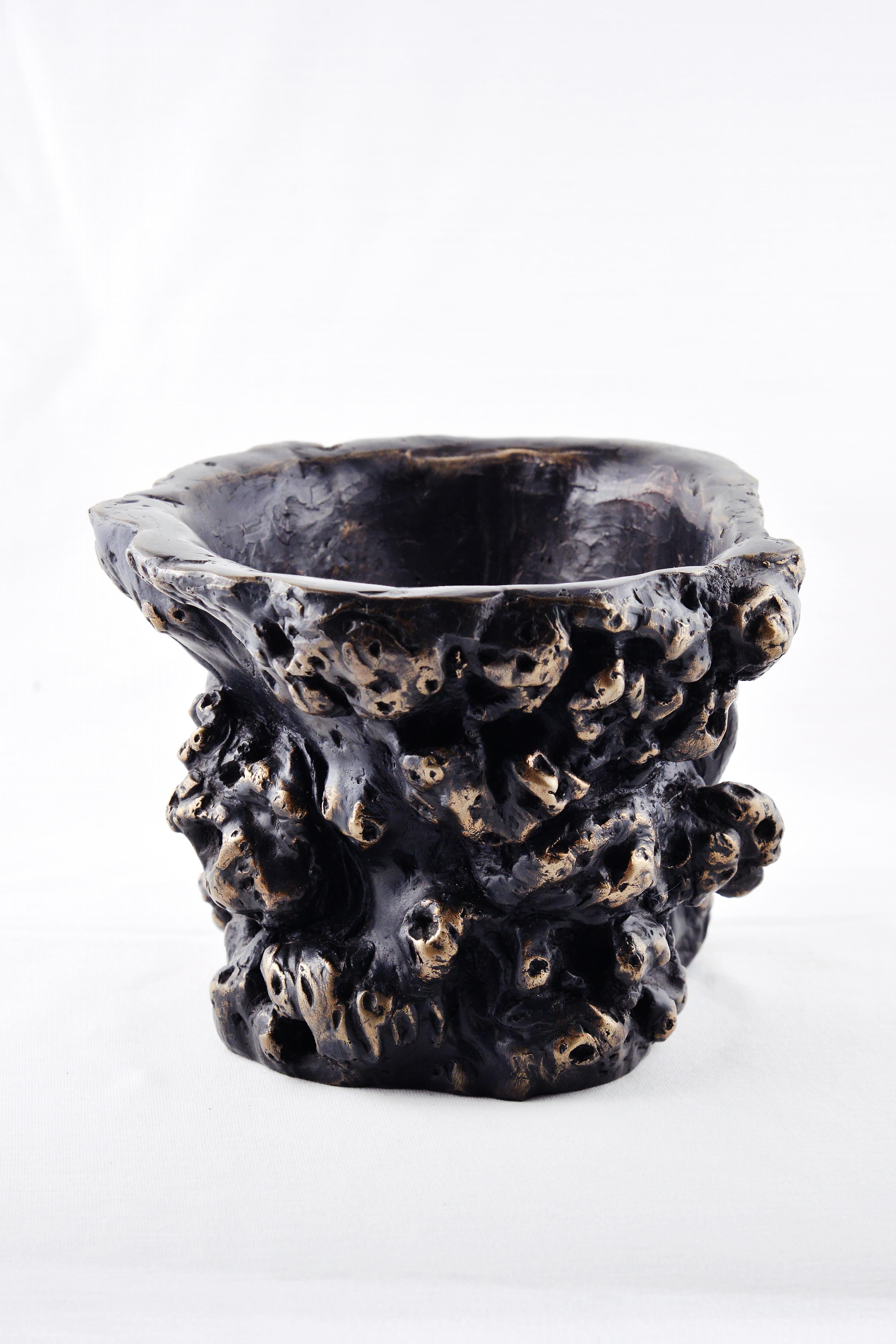 Thai Bronze reproduction of a 17th Century Chinese Brush Pot by Armando Benato For Sale