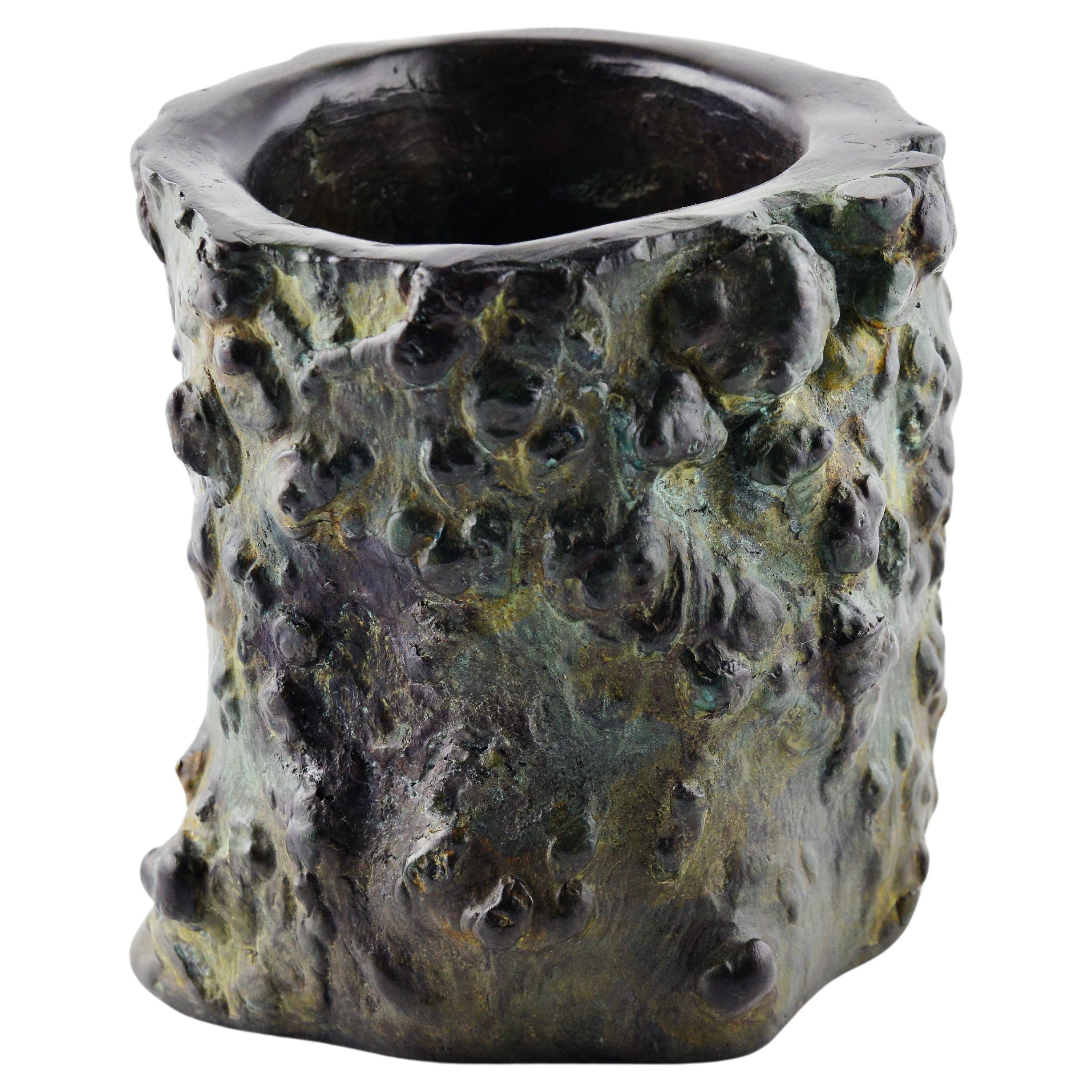 Bronze reproduction of a 17th Century Chinese Brush Pot by Armando Benato For Sale