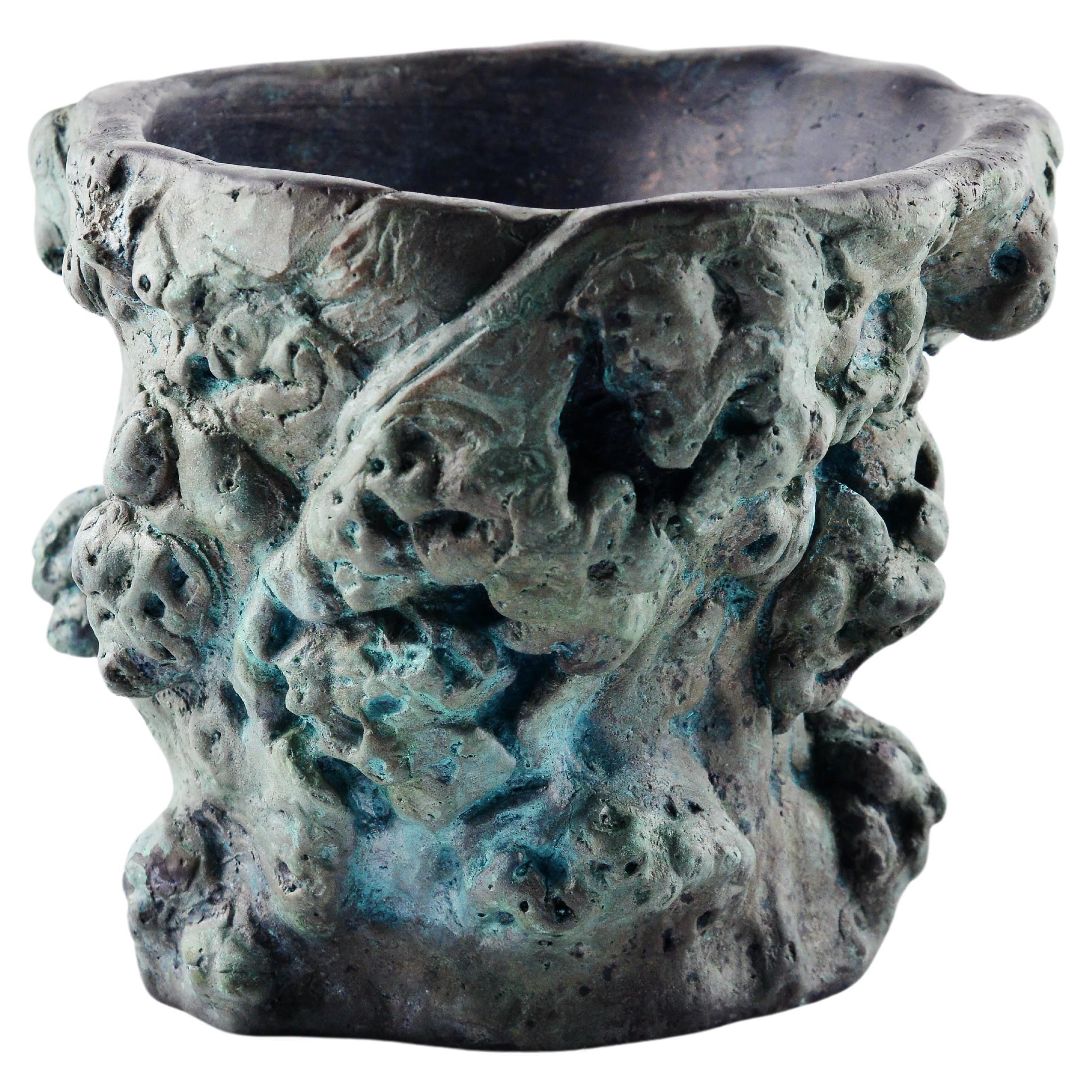 Bronze reproduction of a 17th Century Chinese Brush Pot by Armando Benato For Sale