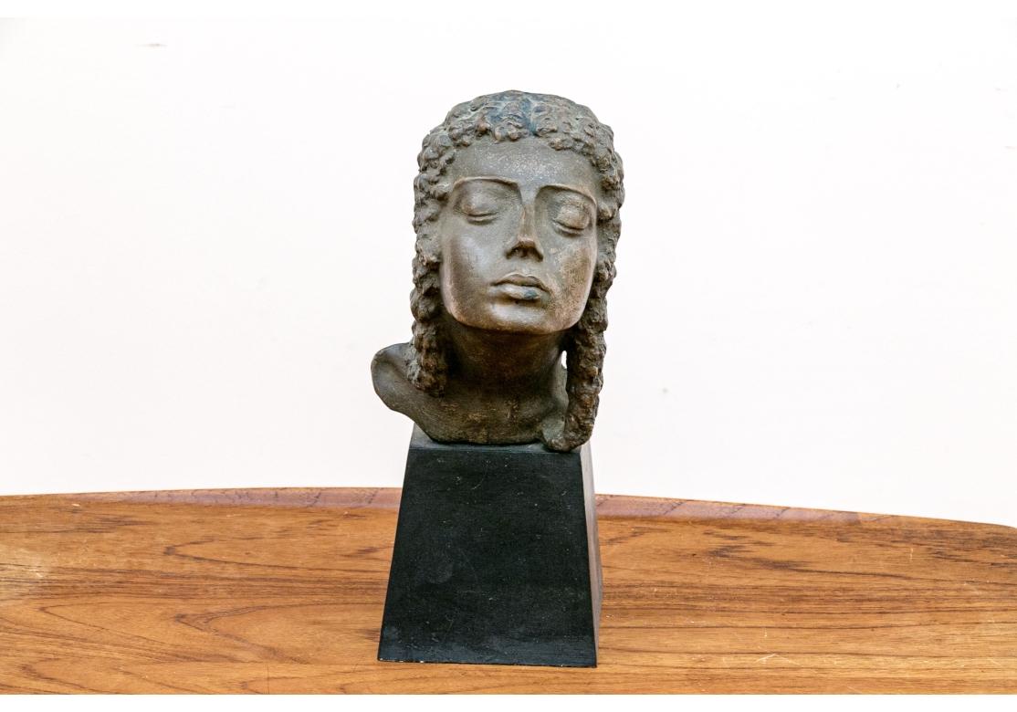 Bronze Resin Sculpture Of A Female Bust By Fritz Kormis For Sale 6