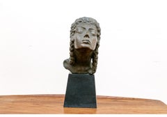 Bronze Resin Sculpture Of A Female Bust By Fritz Kormis