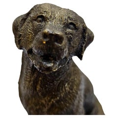 Escultura de Bronce de Perro Retriever con Certificado Firmado y Numerado por el Artista Adjunto