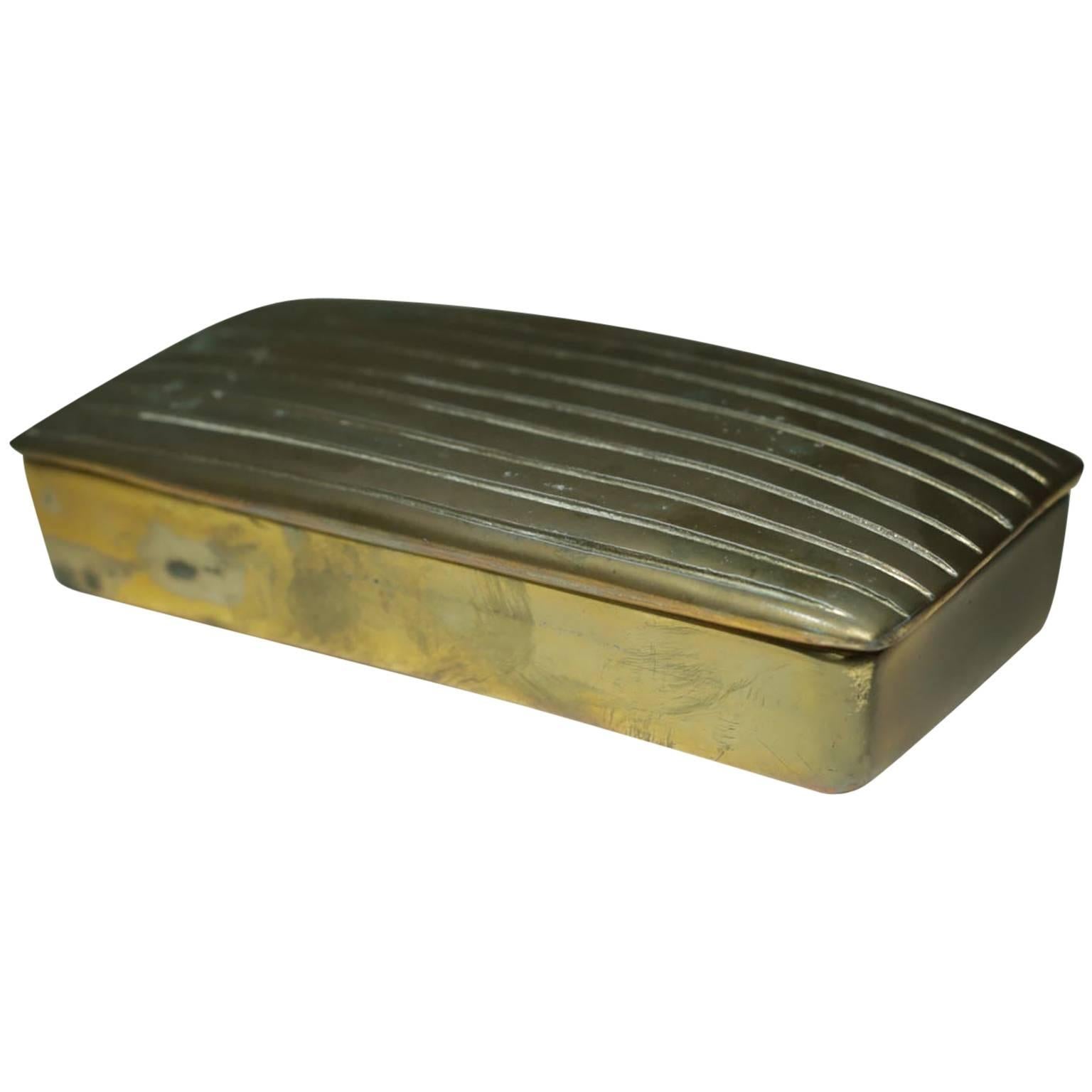 Bronze Ribbed Box, circa 1950-1970