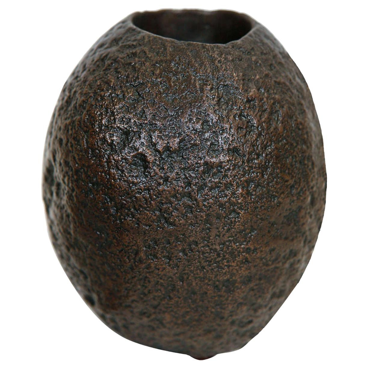 Bronze Rock Planter or Candleholder For Sale