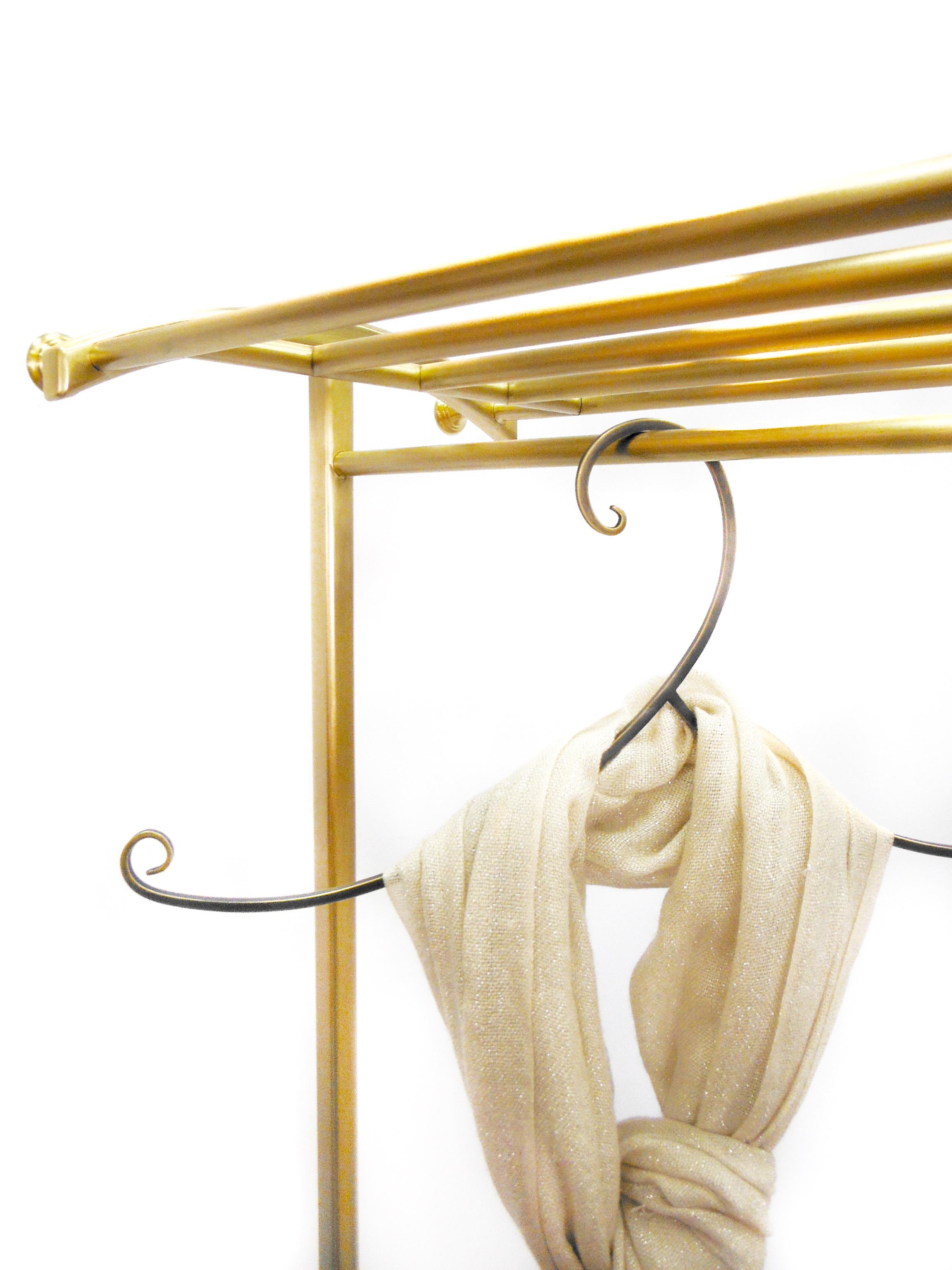 Art Nouveau Luxury Bronze Rolling Clothing and Shoe Rack, in Stock (8) For Sale