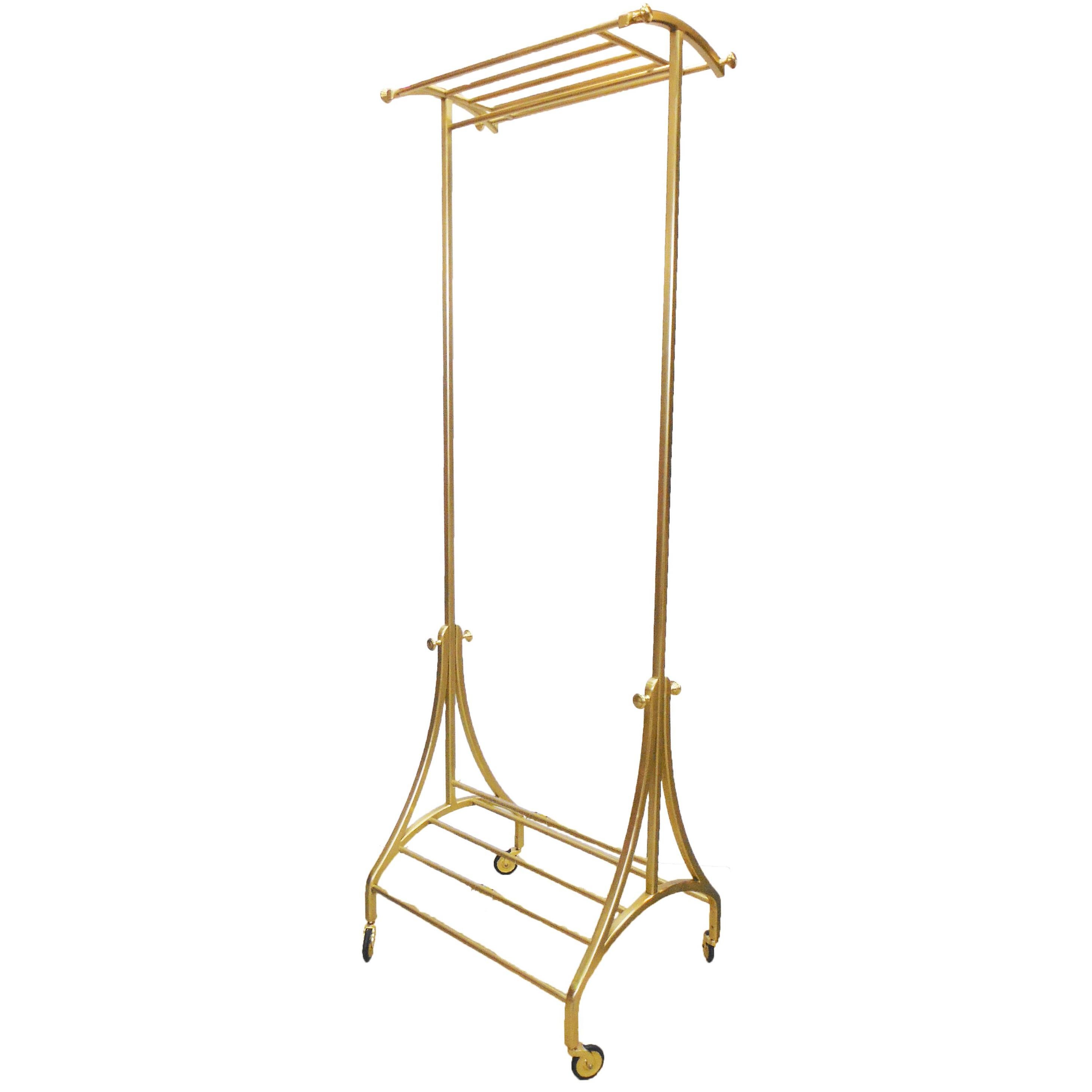 Bronze Rolling Clothes Rack (For Coats/Jackets/Clothes)  For Sale