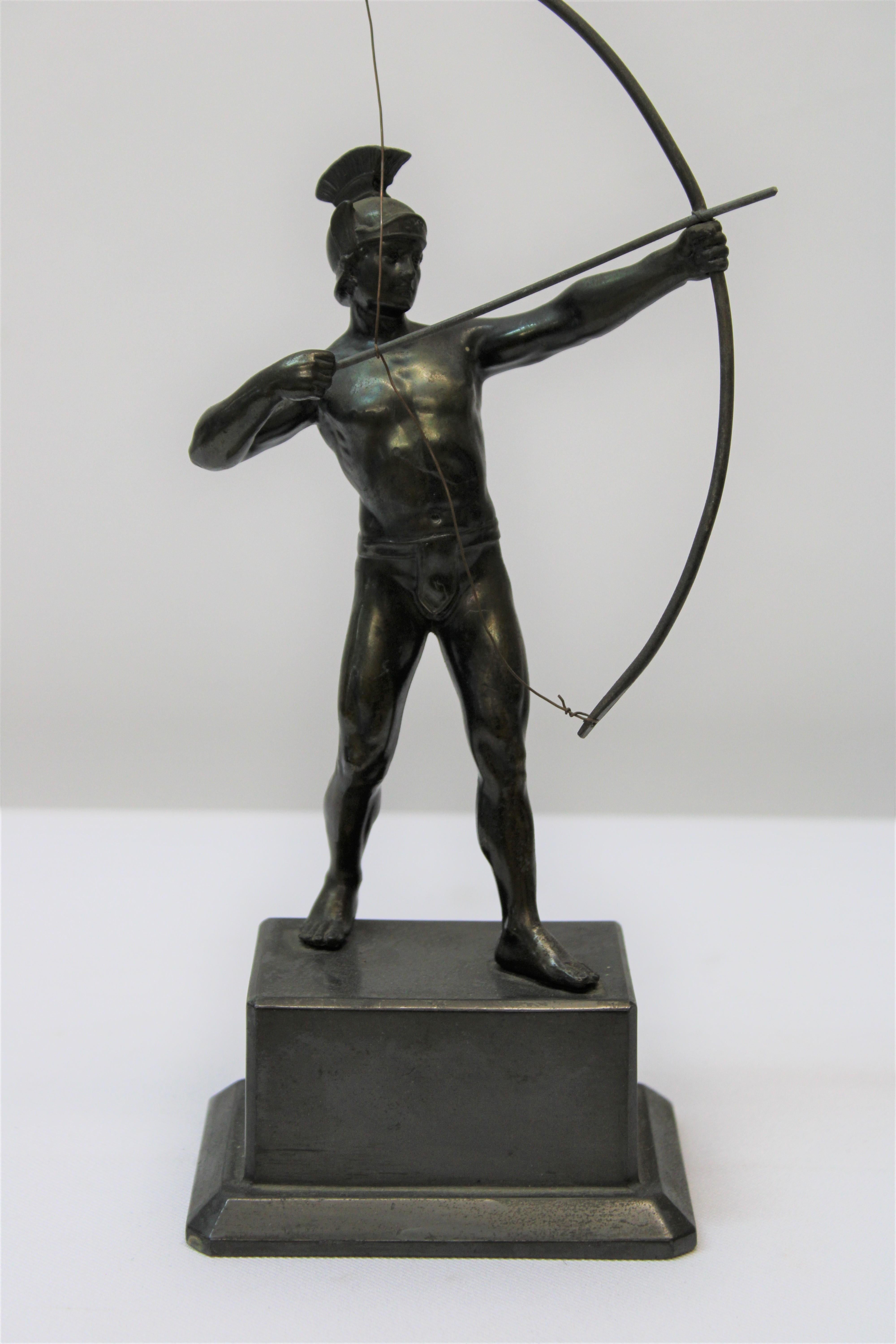 Late 19th-early 20th century bronze Roman archer sculpture in the style of Ernst Moritz Geyger

5