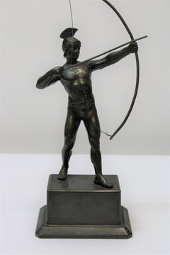 Sculpture en bronze d'un archer romain