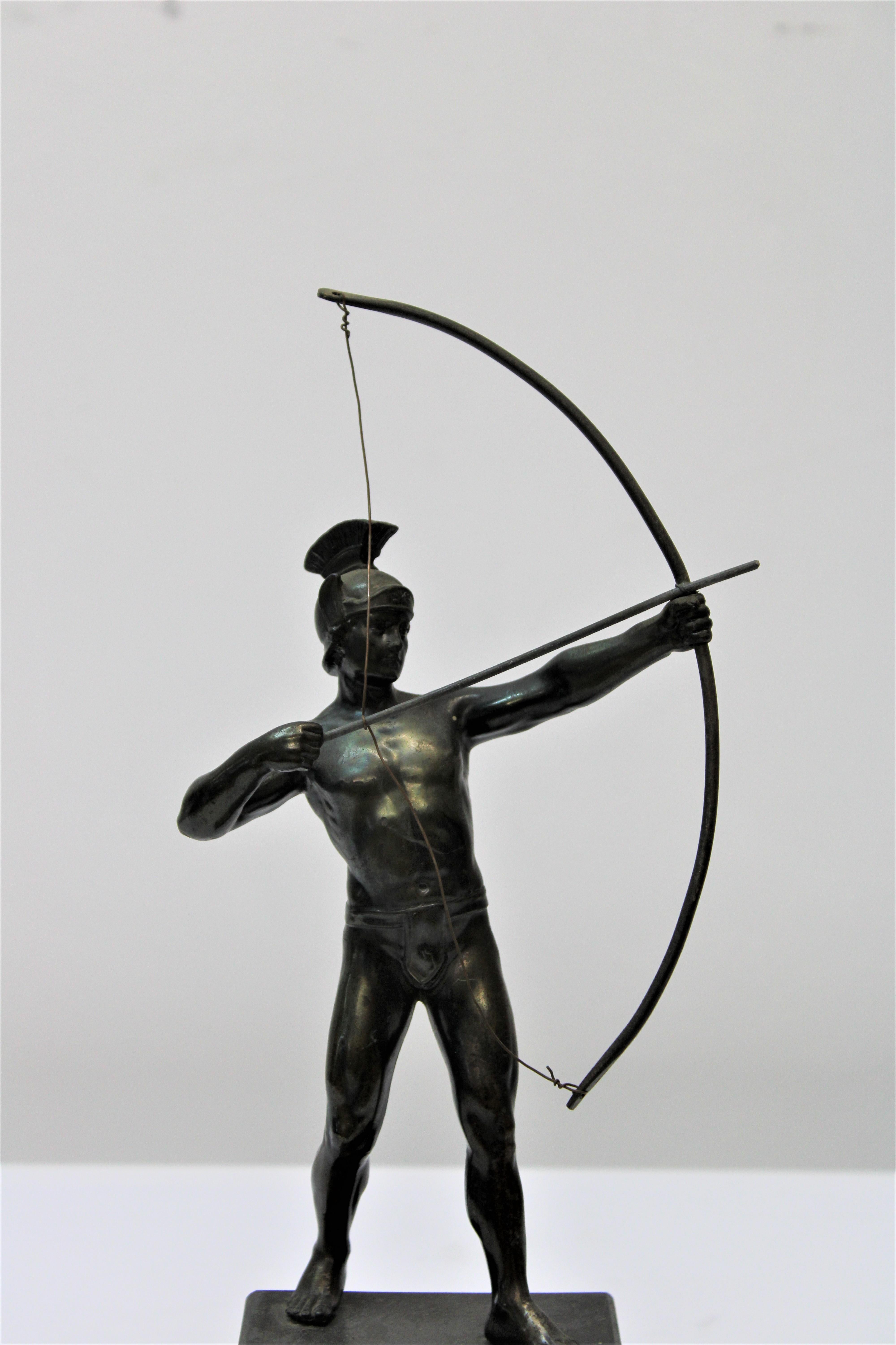 Bronze Roman Archer Sculpture In Good Condition In San Francisco, CA
