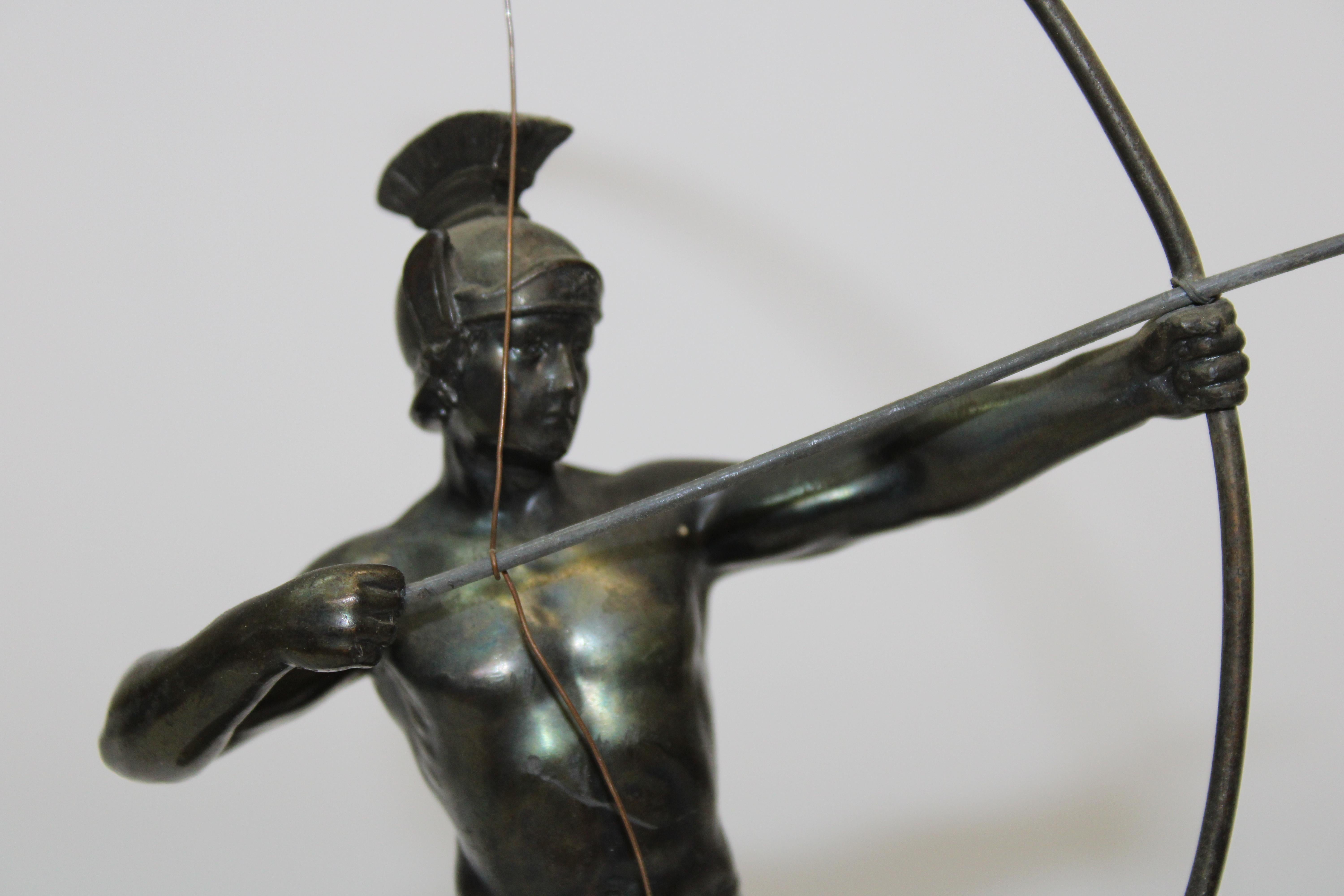 20th Century Bronze Roman Archer Sculpture