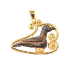 Bronze Roman Bird Pendant in 21K (pendant only)