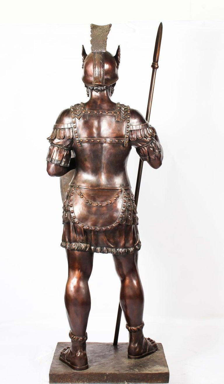 Bronze Roman Gladiator 'with Spear', Lifesize In Excellent Condition For Sale In London, GB