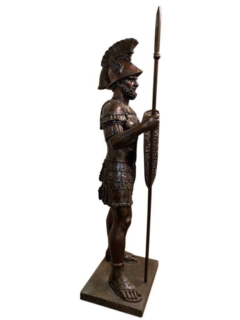 Bronze Roman Gladiator 'with Spear', Lifesize For Sale 1