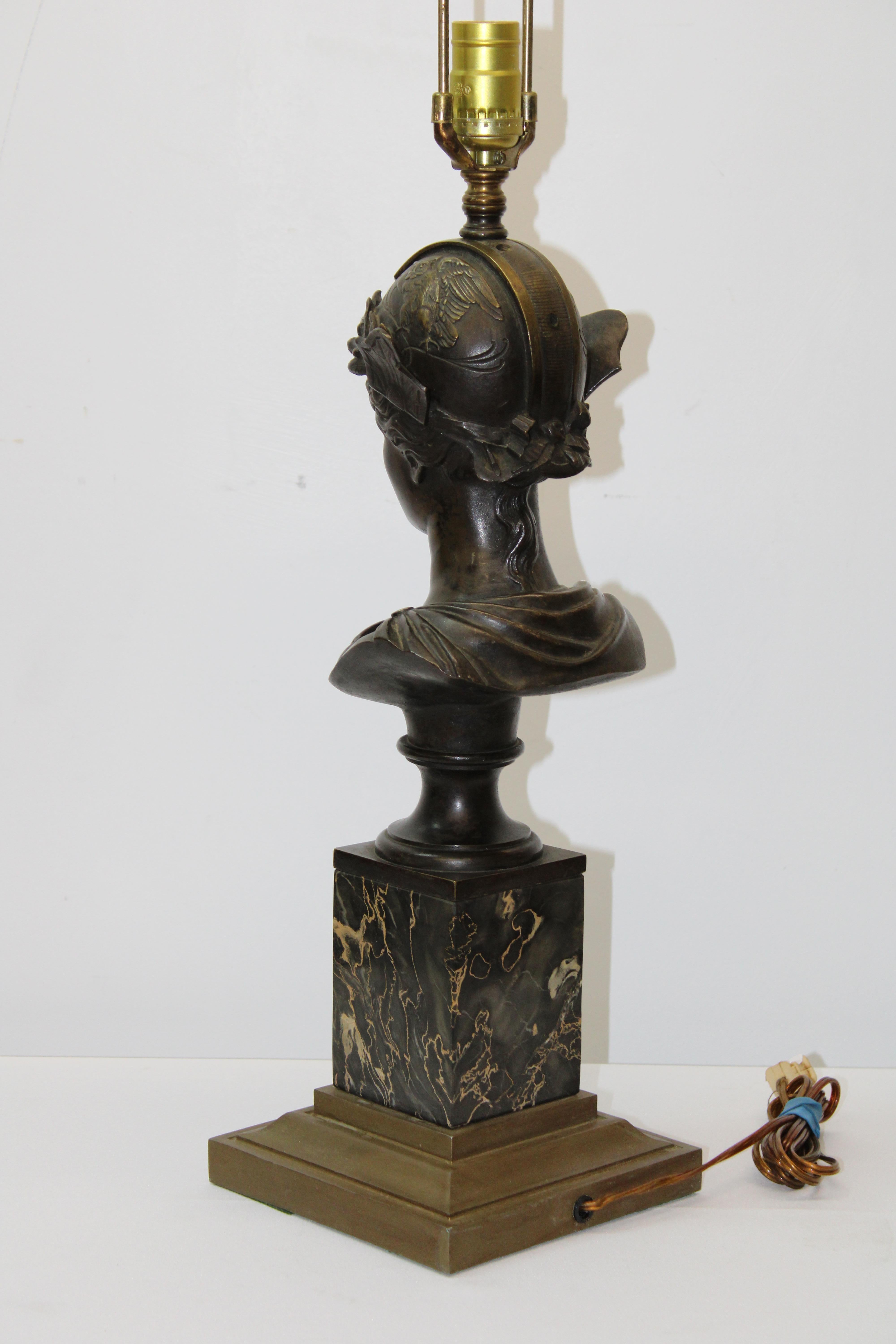 19th Century Bronze Roman Goddess Table Lamp For Sale