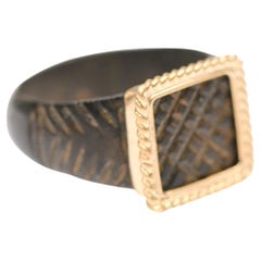 Anello romano in bronzo con inserti in K.K.