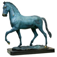 Cavallo da guerra romano in bronzo