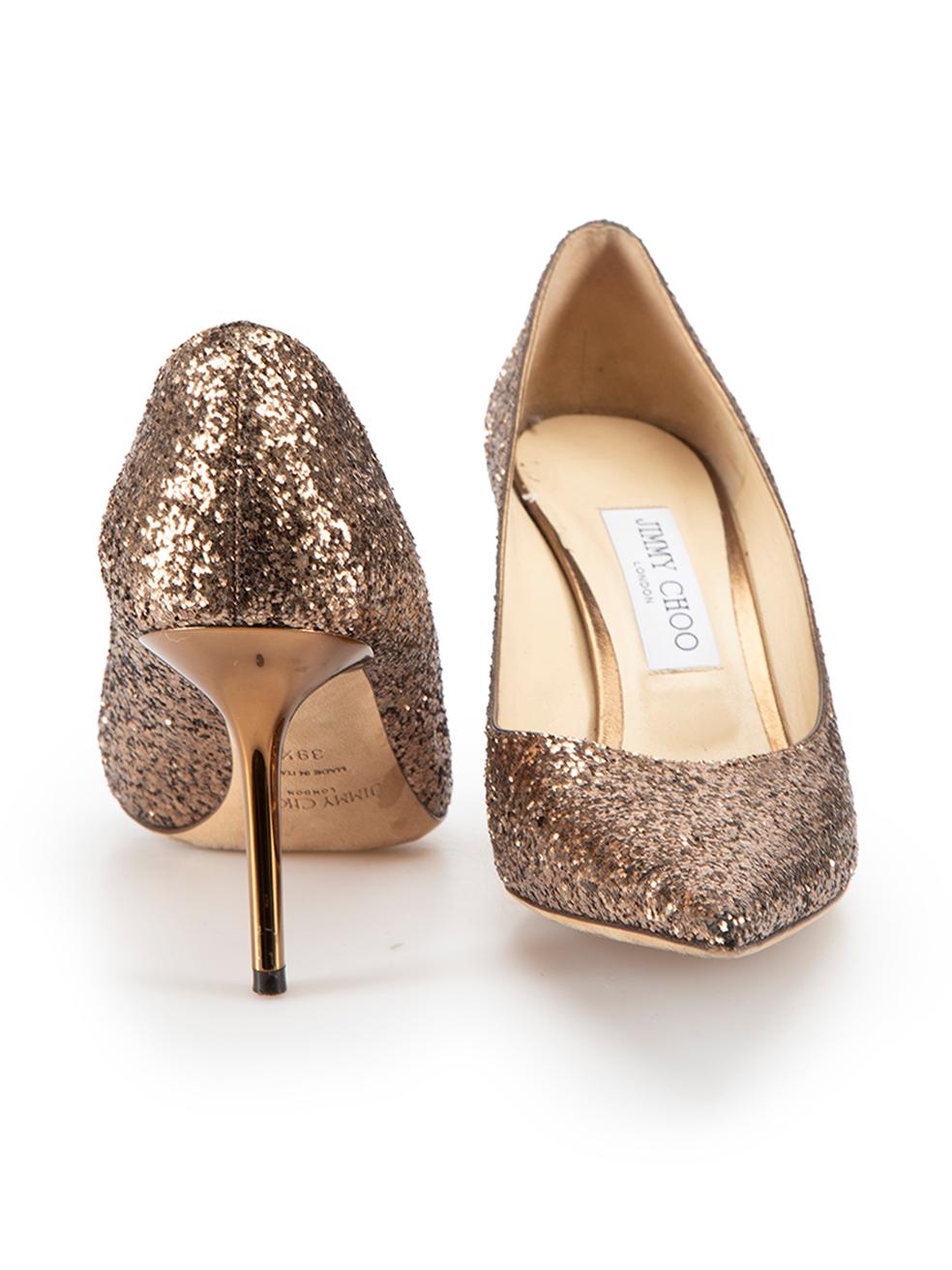 Brown Bronze Romy Glitter Pointed Pumps Size IT 39.5