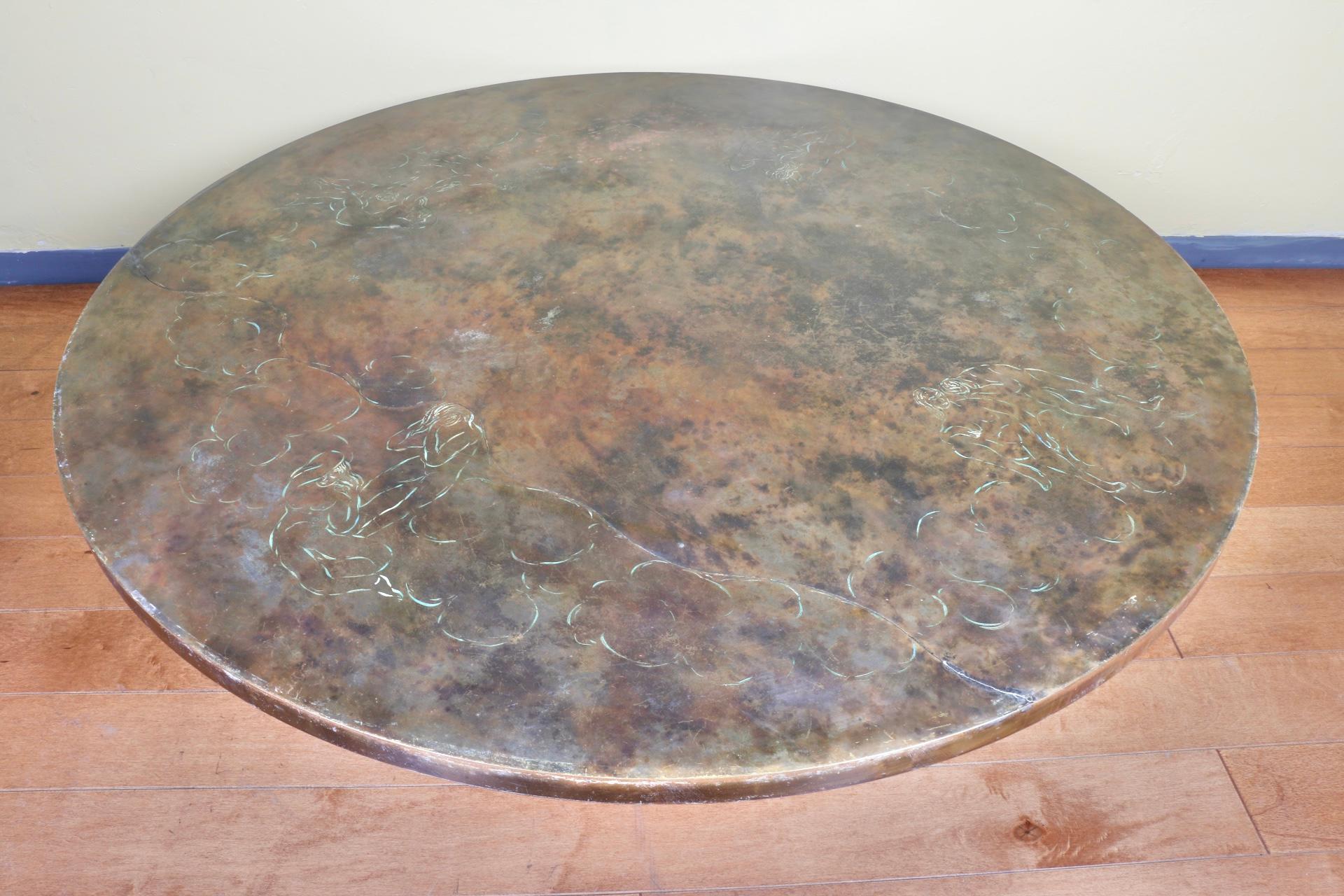 Bronze Round Coffee Table by Philip La Verne “Creation” 9