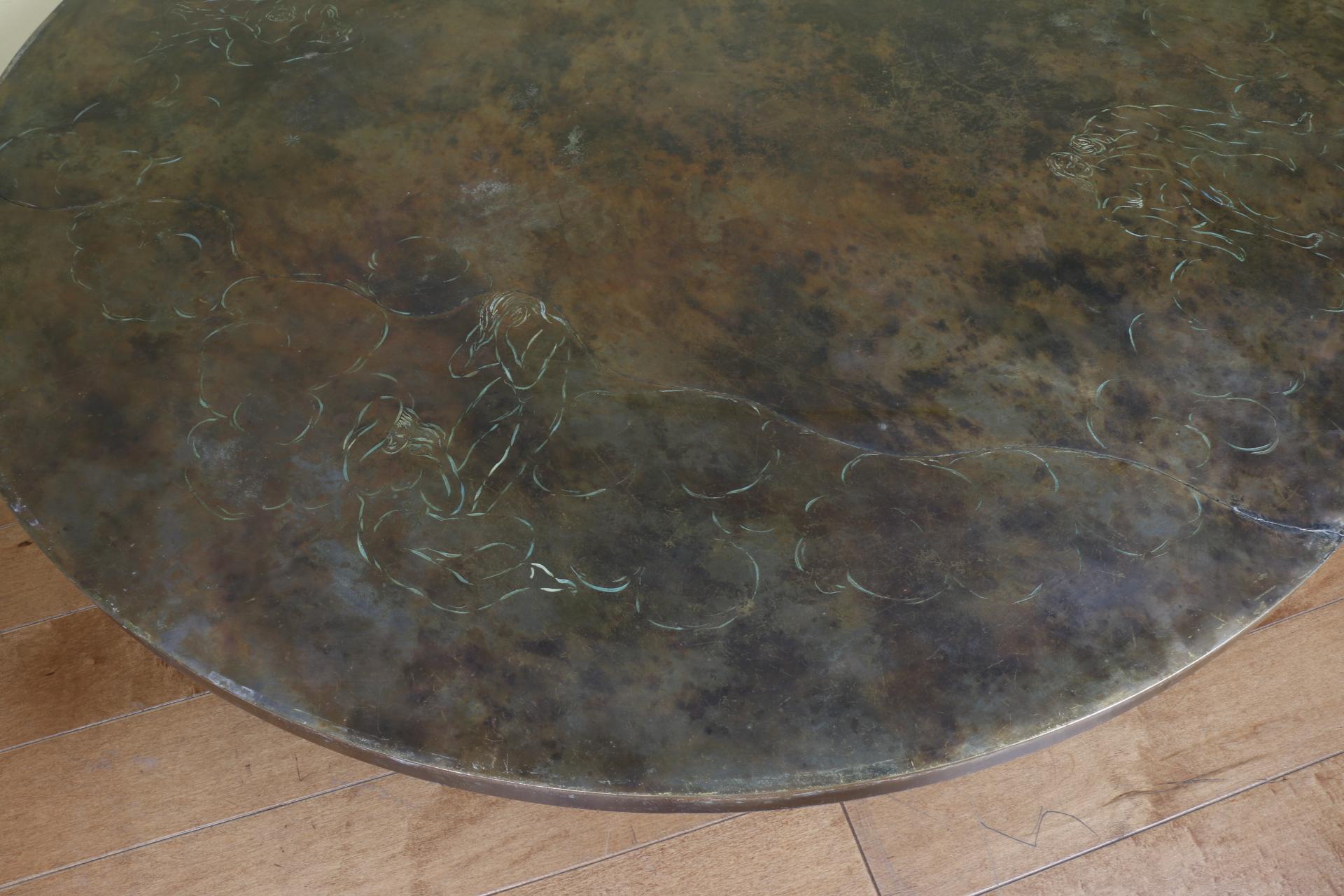 American Bronze Round Coffee Table by Philip La Verne “Creation”
