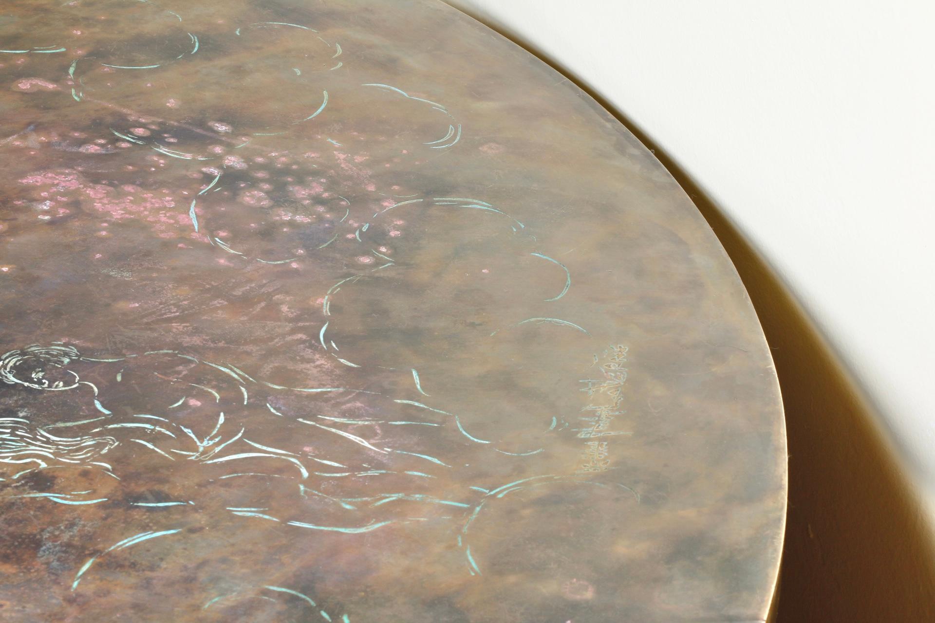 Bronze Round Coffee Table by Philip La Verne “Creation” 2